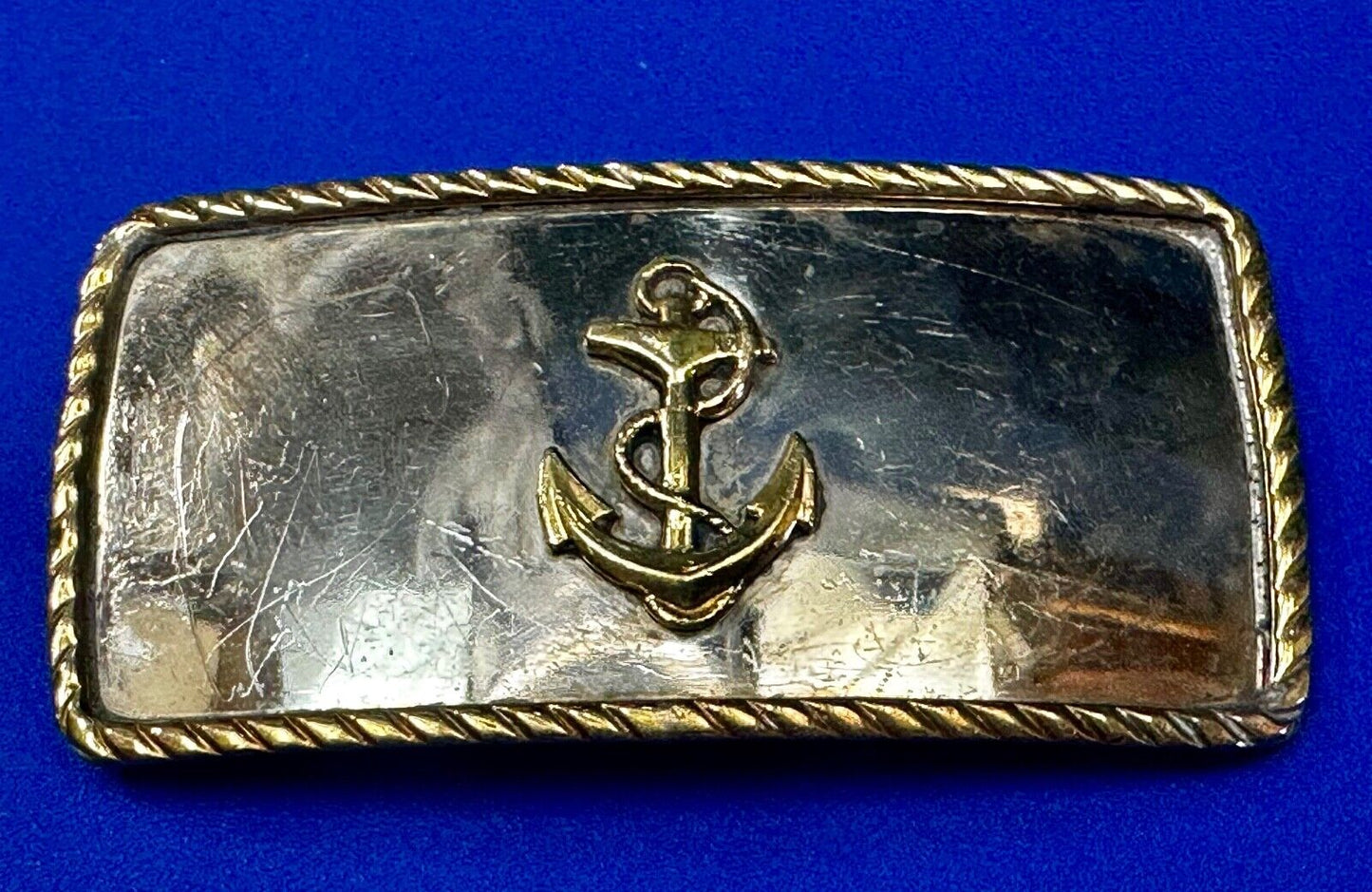 Vintage boat Anchor - Reflective two tone belt slide clip buckle