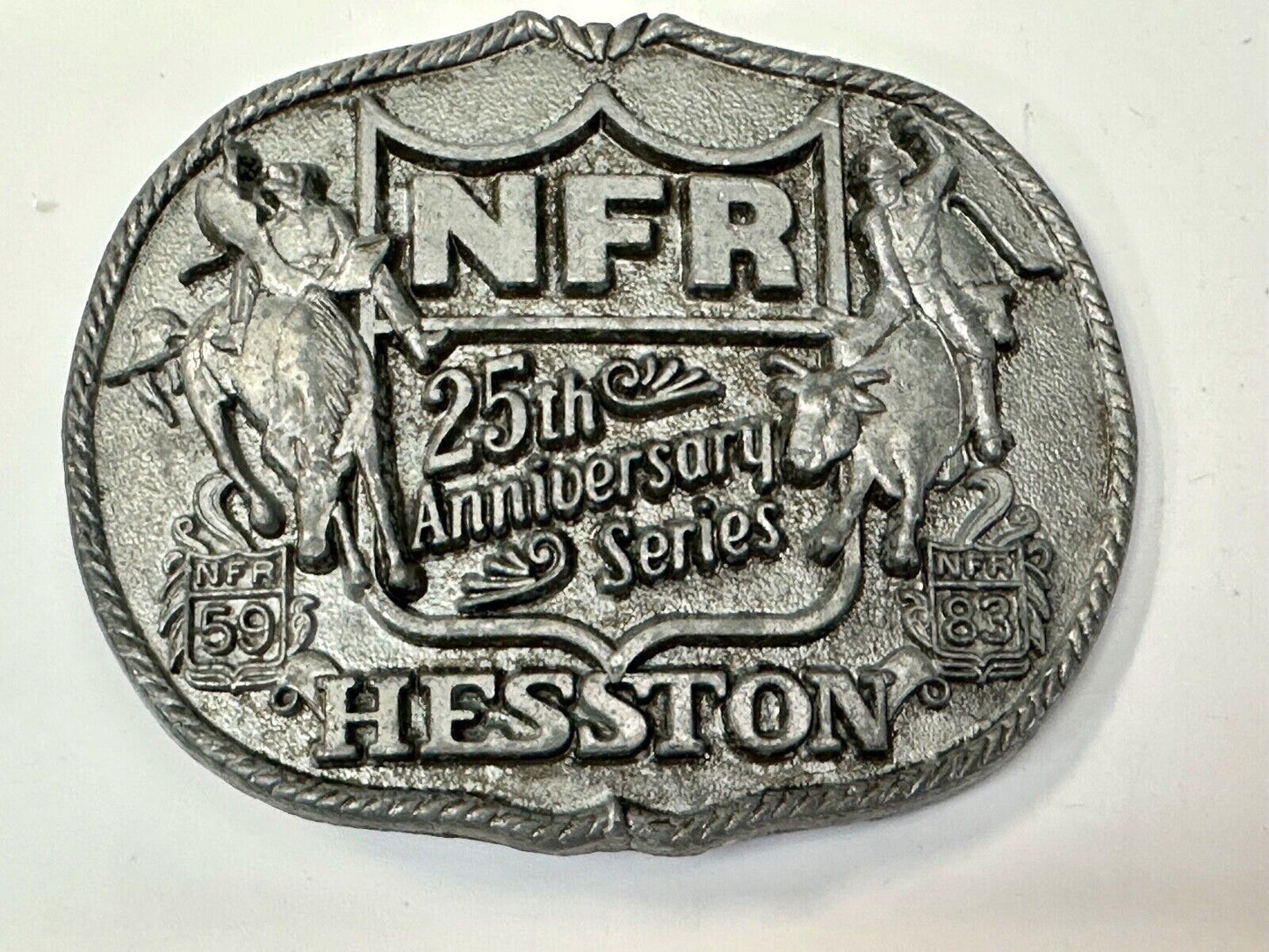1983 Hesston National Finals Rodeo 25th Anniversary Adult Collectors Belt Buckle