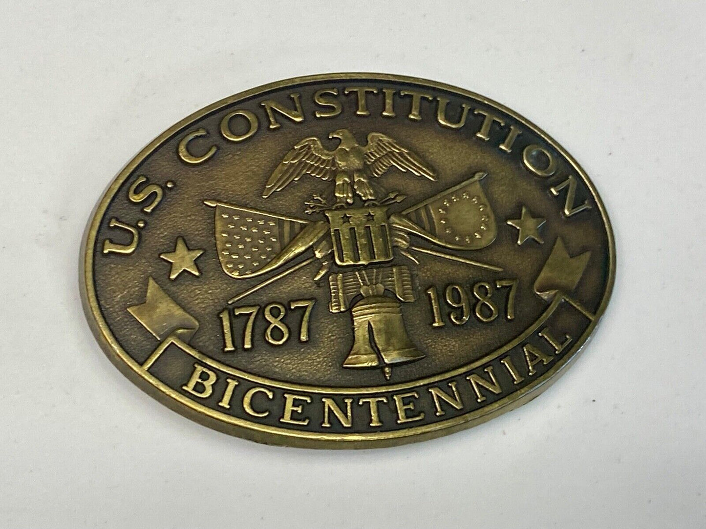 200Th Anniversary Us Constitution Commemorative Western Patriotic Belt Buckle