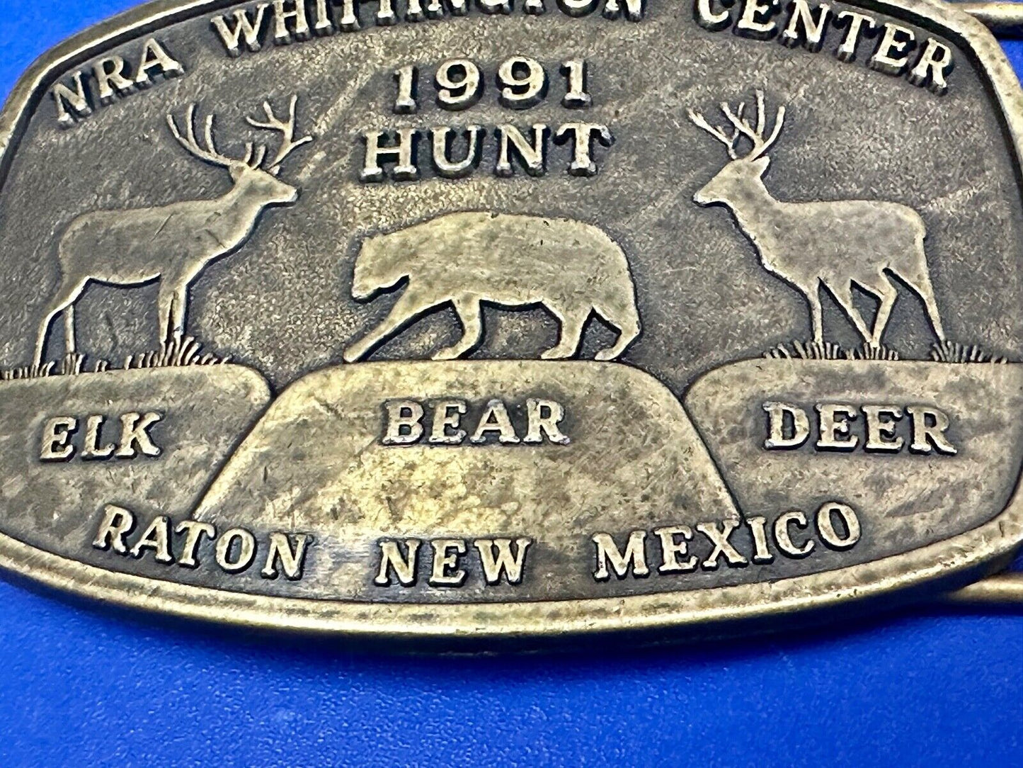 1991 Hunt Raton New Mexico vintage belt buckle from NRA Whittington Center