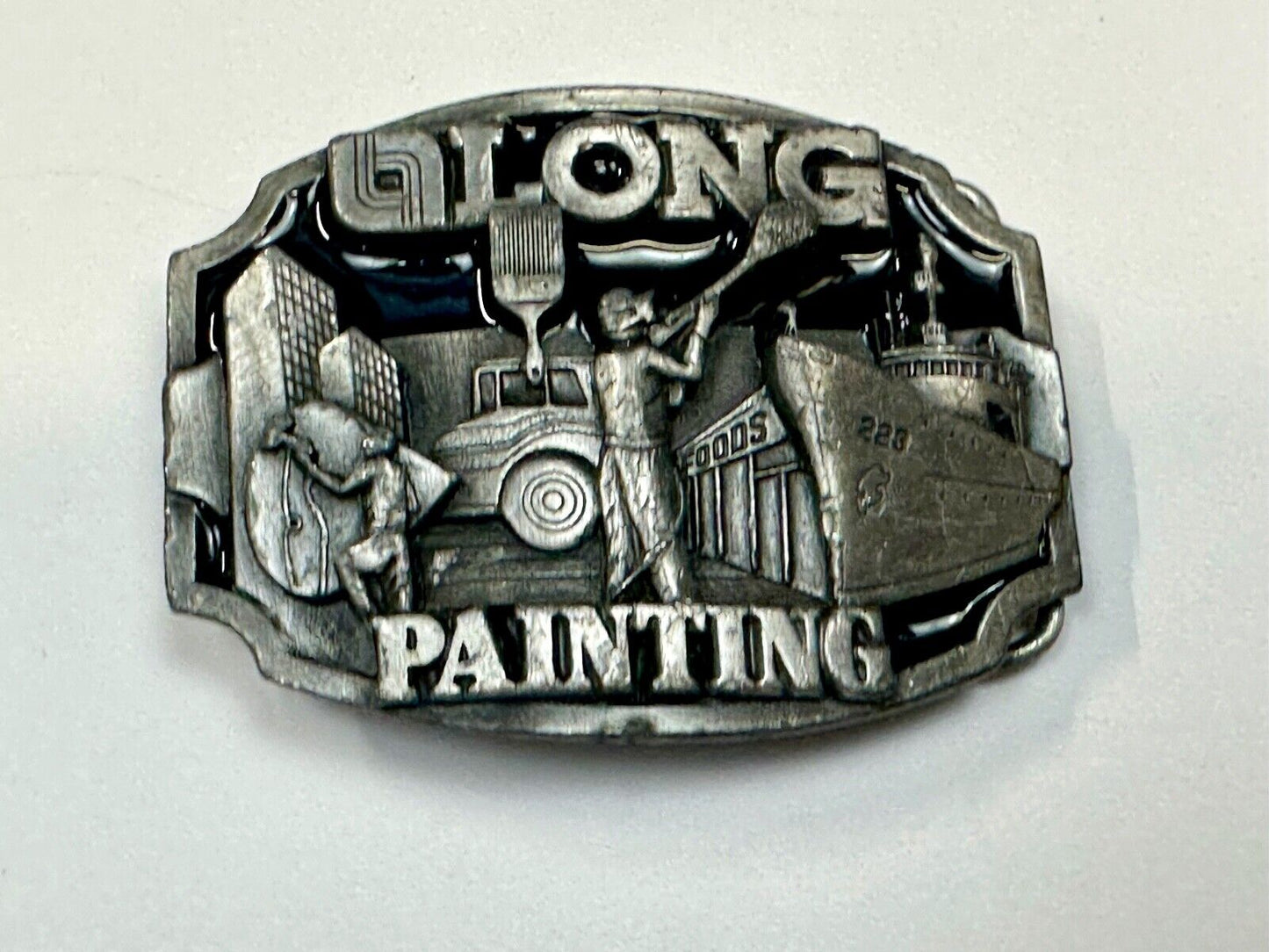 Vintage 1989 LONG painting - Neat Clean Finishing belt buckle
