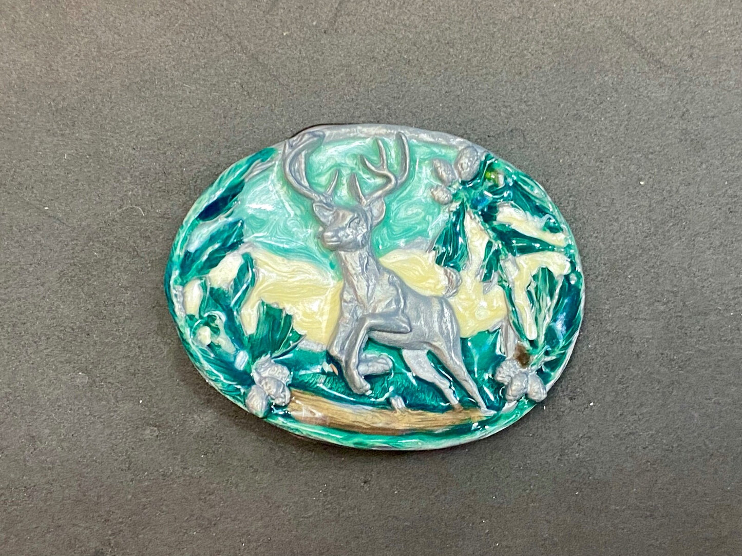 Vintage 1988 Deer In Nature Great American Belt Buckle