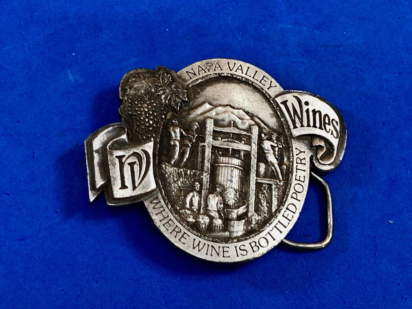 Vintage 1976 Napa Valley Bottling Ca belt buckle -Where Wine is Bottled Poetry