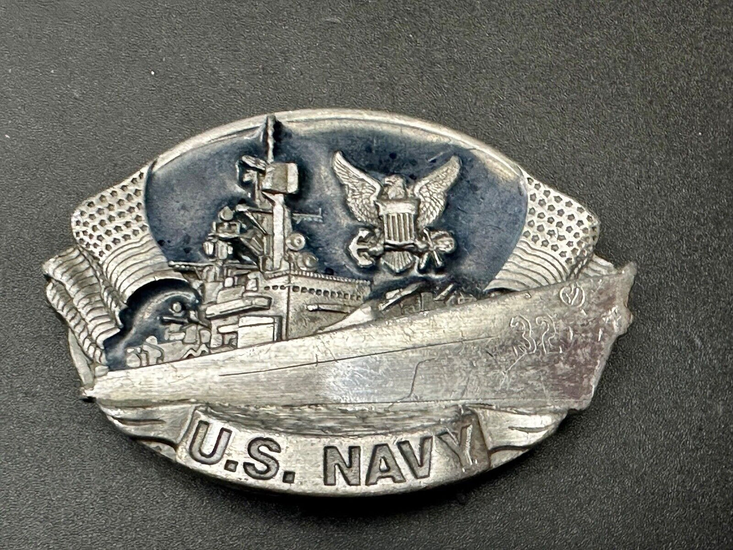 United States NAVY , Not a job, An Adventure! 1981 Bergamot Belt Buckle