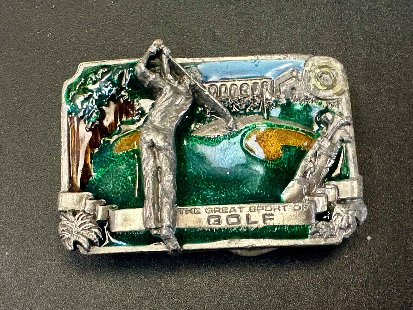 The Great Sport of Golf belt buckle - ball to the green course par handicap L-86