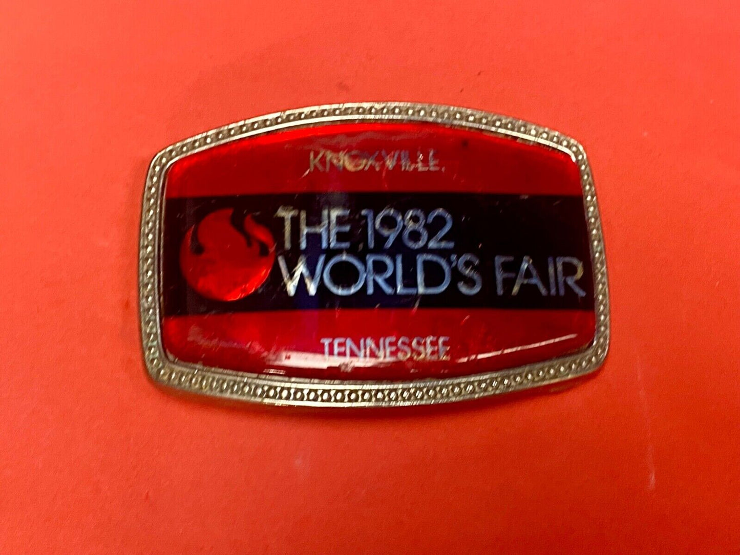 The 1982 Worlds Fair. - Knoxville Tn Tennessee Belt Buckle Sunsphere