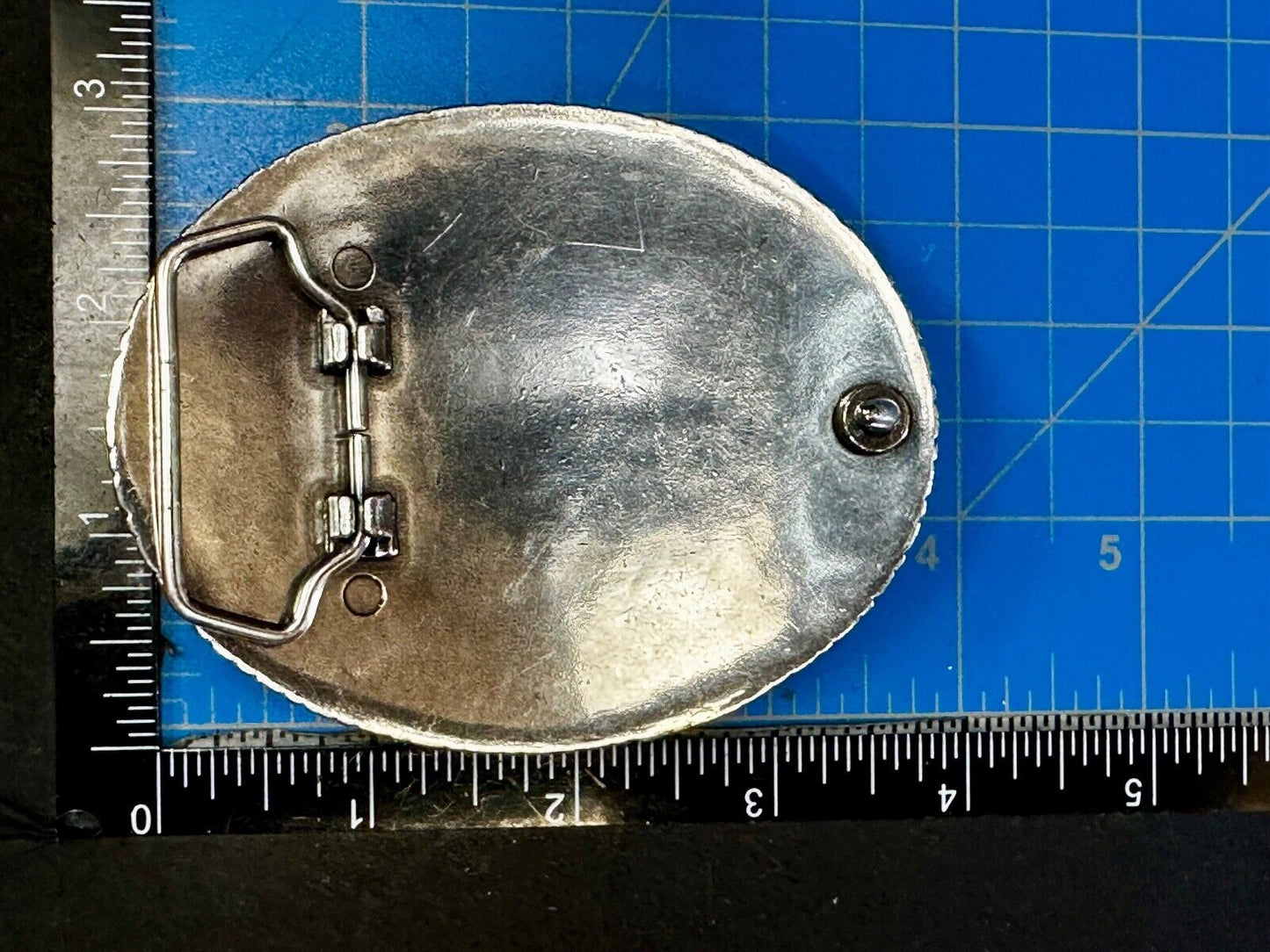 Vintage Cowboy Saddle Bronc western 4" oval belt buckle with star boarder
