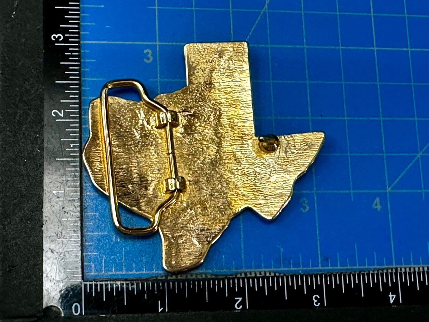 The Great State of Texas - Gold Color Cutout State Map Belt Buckle
