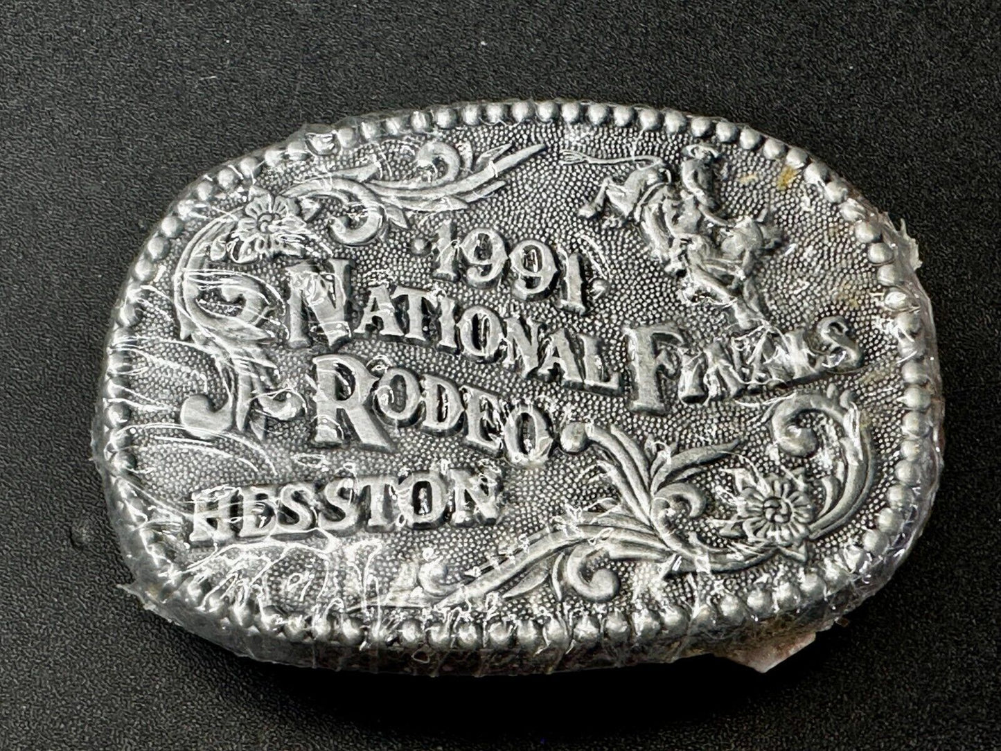 1991 Hesston National Finals Rodeo NFR Cowboys Youth Size NOS Belt Buckle
