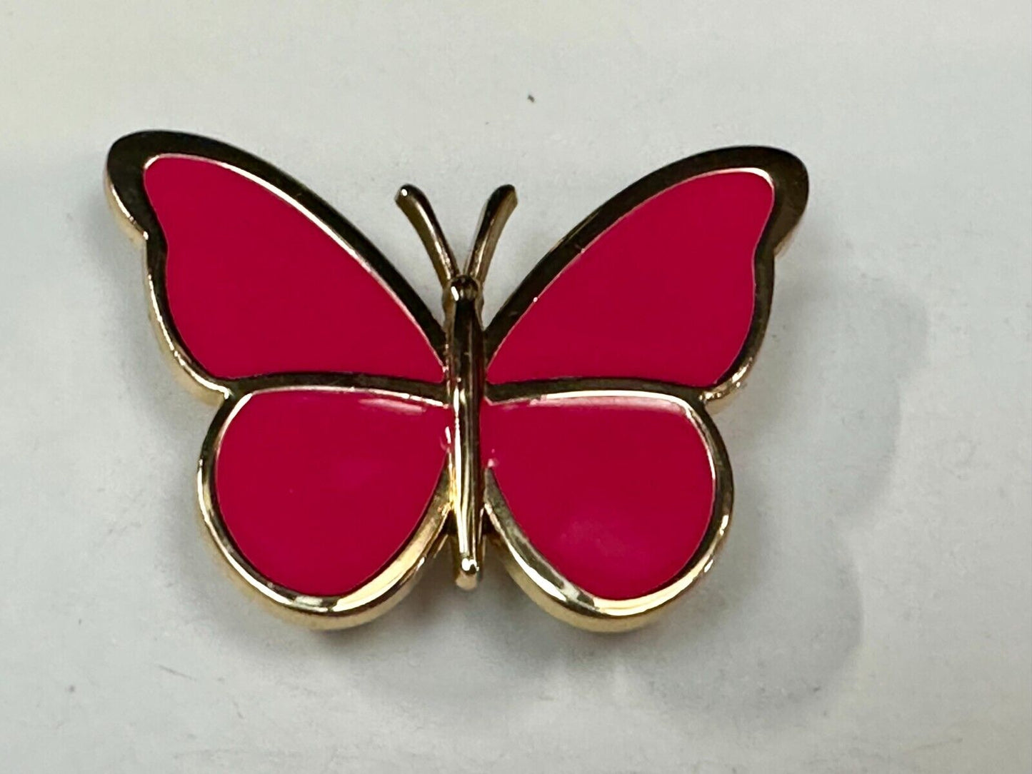Beautiful Butterfly Shaped Cutout Pink Enameled Womens Belt Buckle