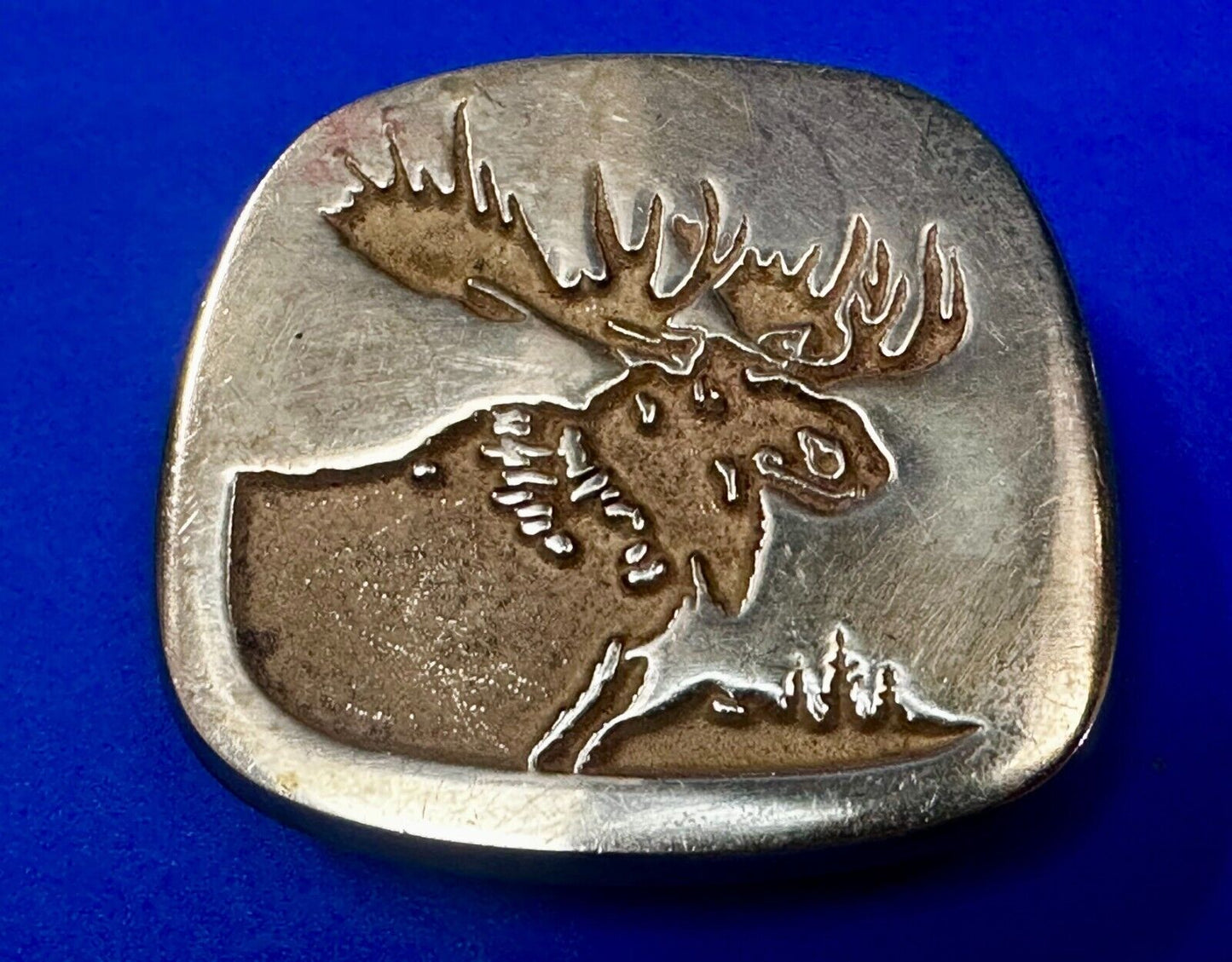The Moose RARE Commemorative Cutout Solid Brass Vintage Belt Buckle