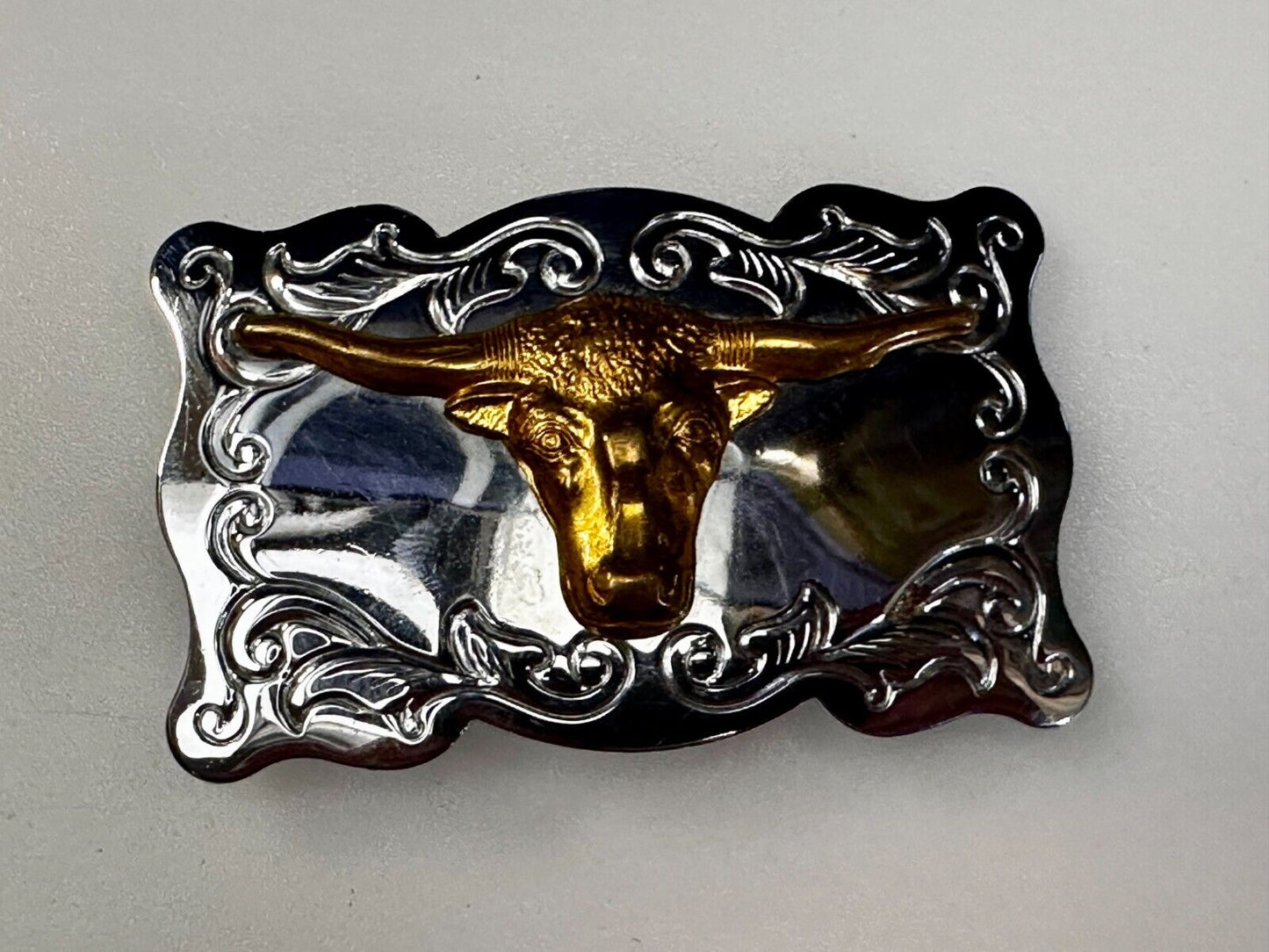 Texas Longhorn Cow Head Steer Western Cowboys Vintage Chambers Belt Buckle
