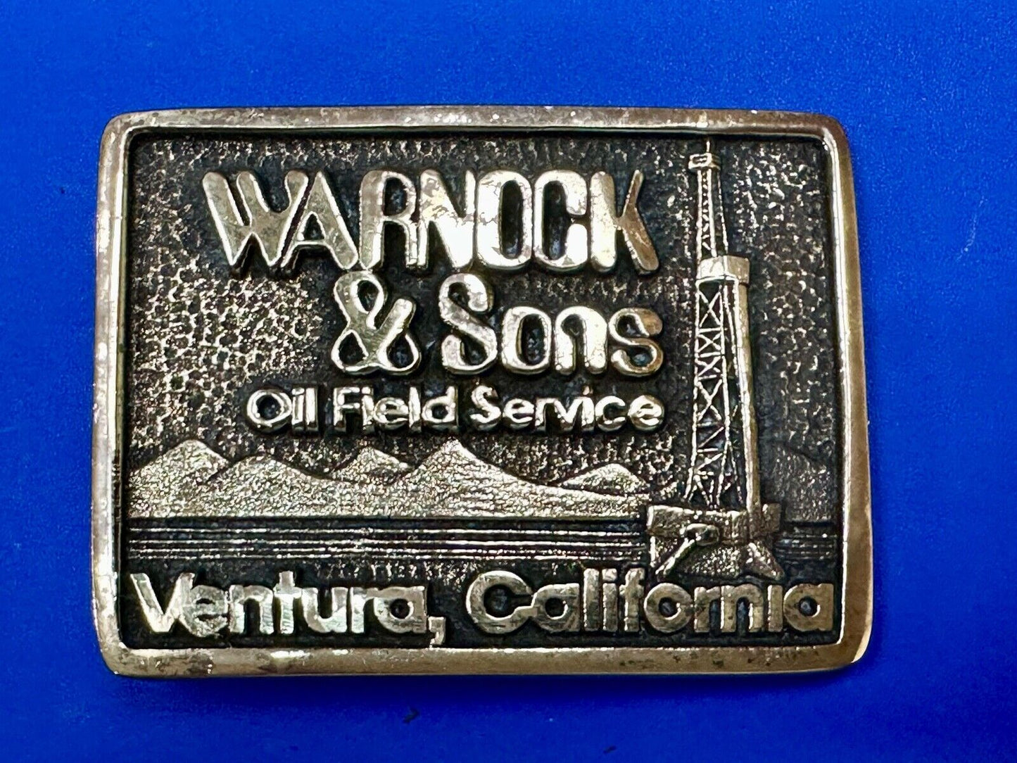 Awesome Oil Field Warnock & Sons Mine Service Ventura CA - Cal-Coast belt buckle