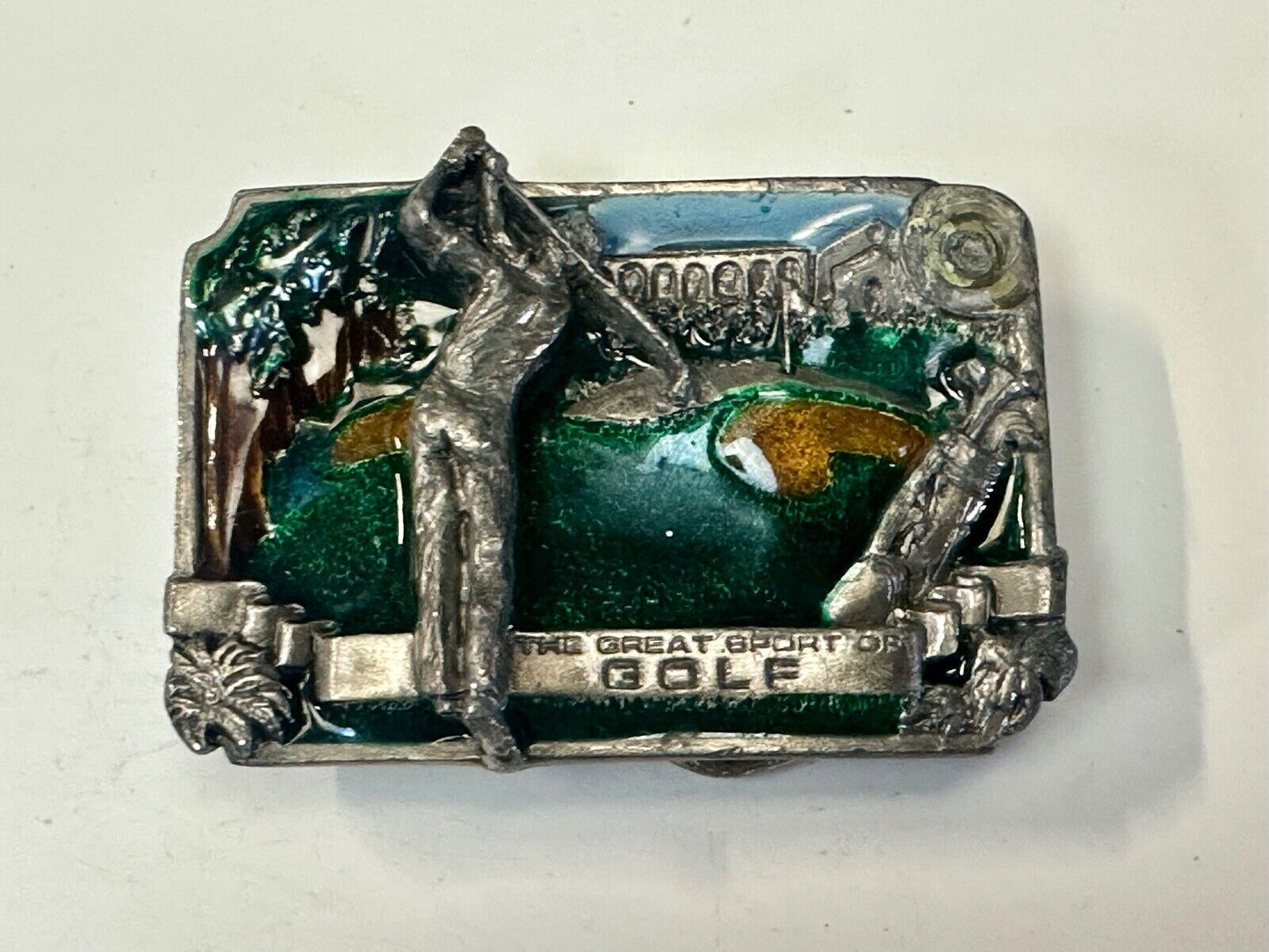 The Great Sport of Golf belt buckle - ball to the green course par handicap L-86