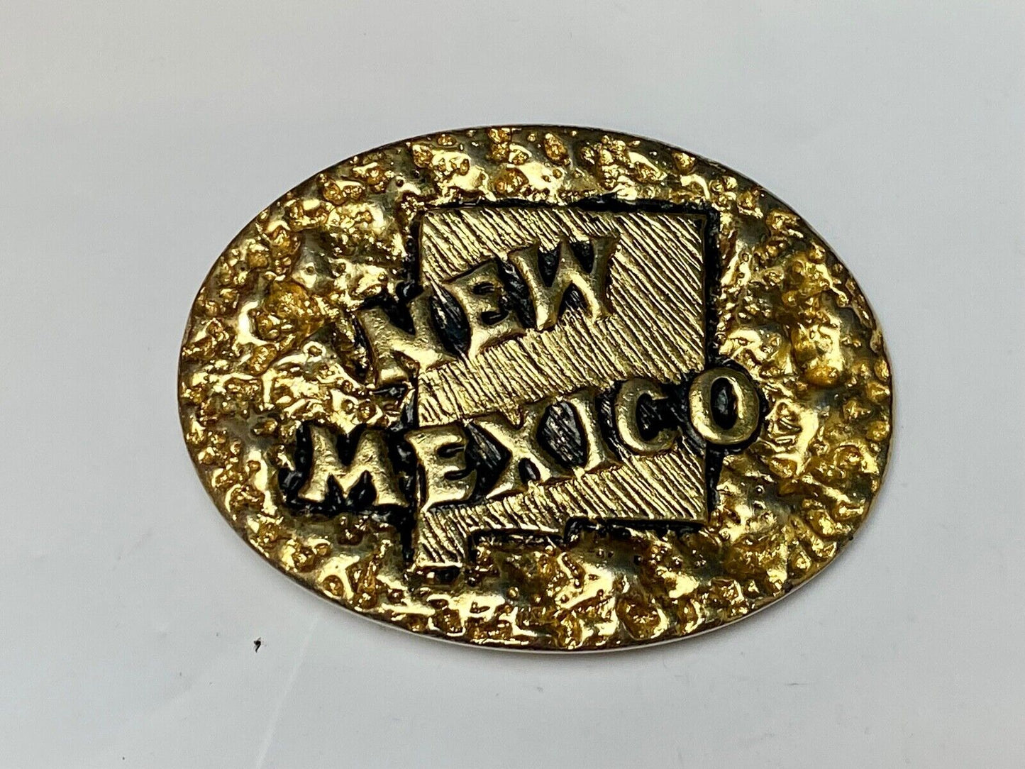 The Great State Of New Mexico Gold Tone Chunky Vintage Belt Buckle