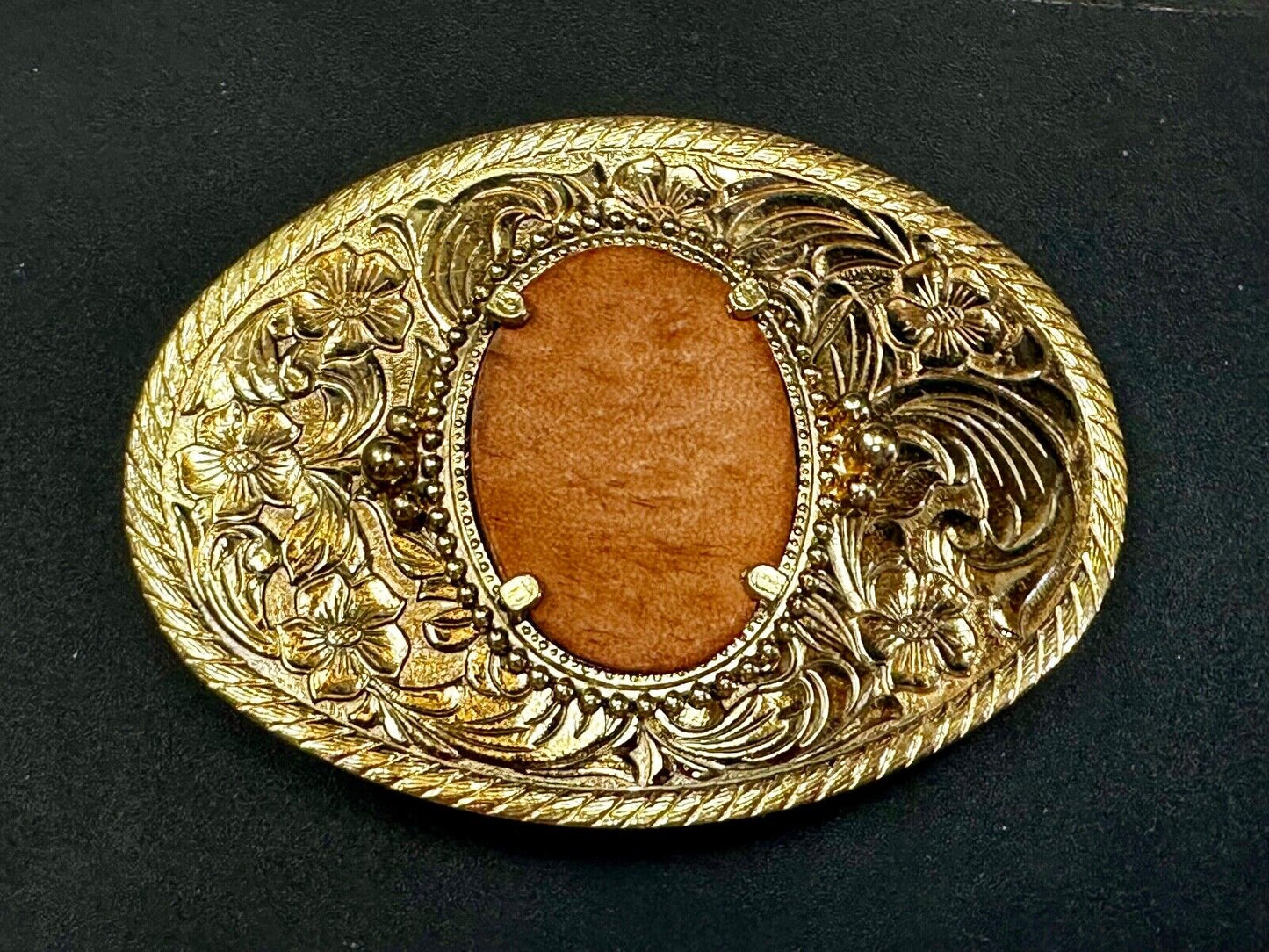 30 x 40 mm Western gold tone Ornate Belt Buckle To Mount Your Cabochon Gem Stone