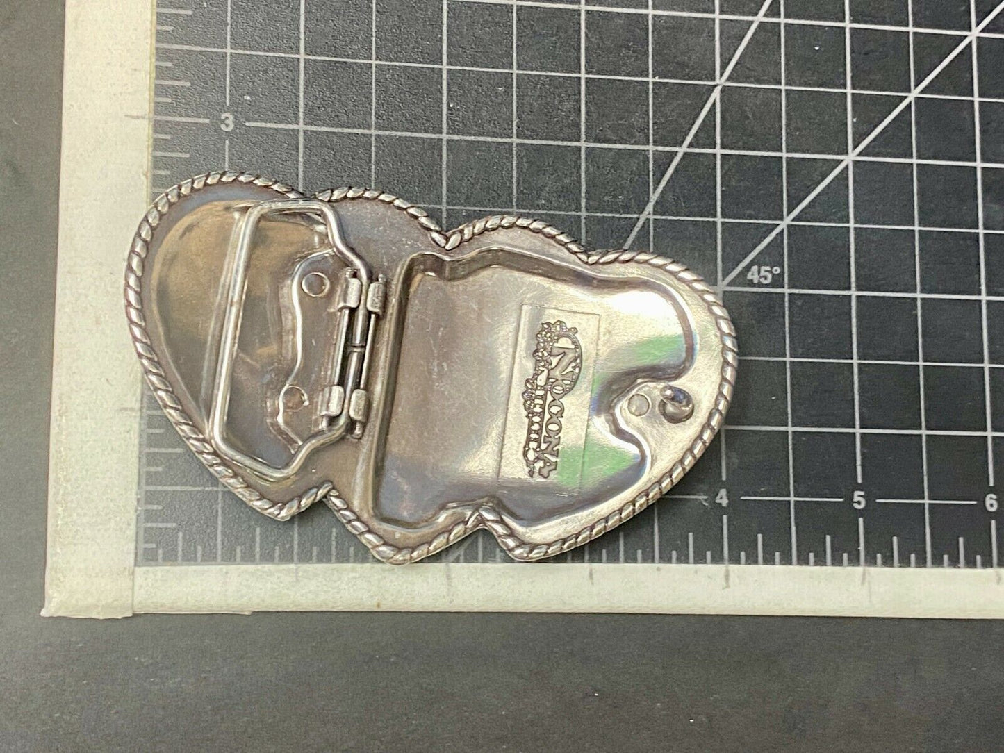 Three Hearts - Ornate Shaped Cowboy Cowgirl Rhinestone Accented Belt Buckle