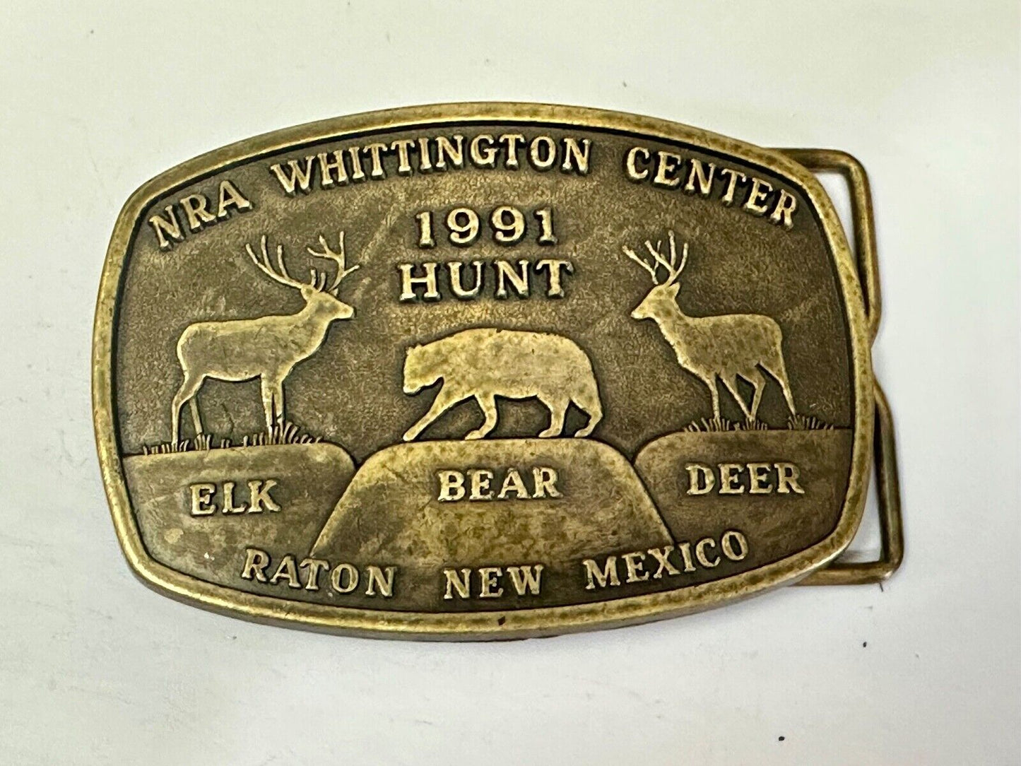 1991 Hunt Raton New Mexico vintage belt buckle from NRA Whittington Center