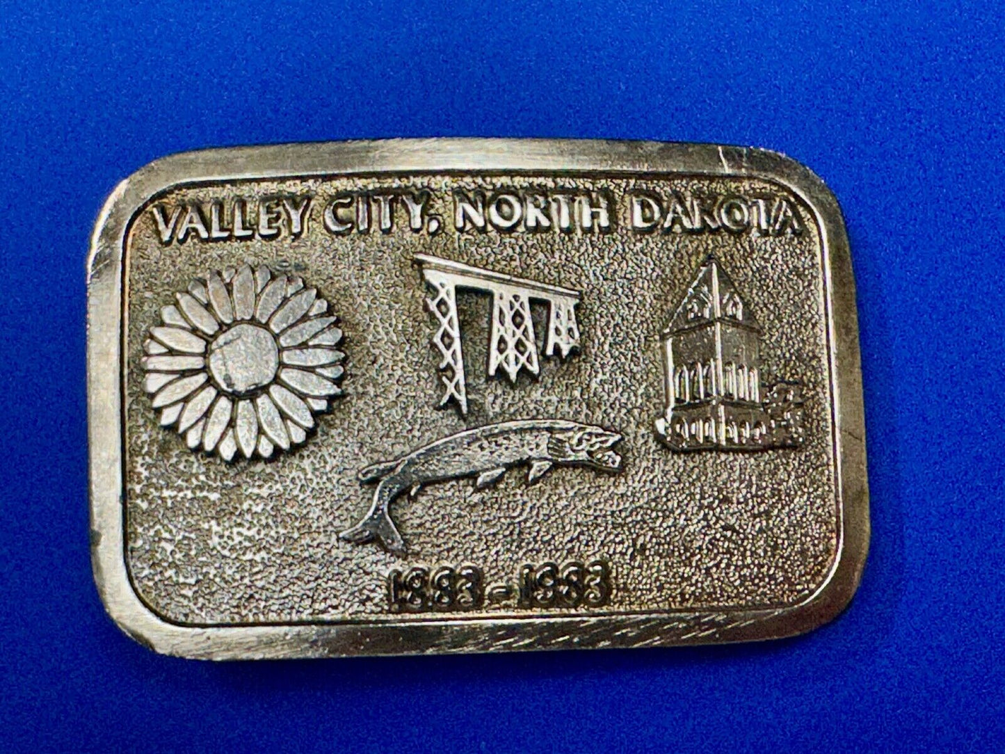 Vintage 1983 Valley City City State Commemorative North Dakota belt buckle