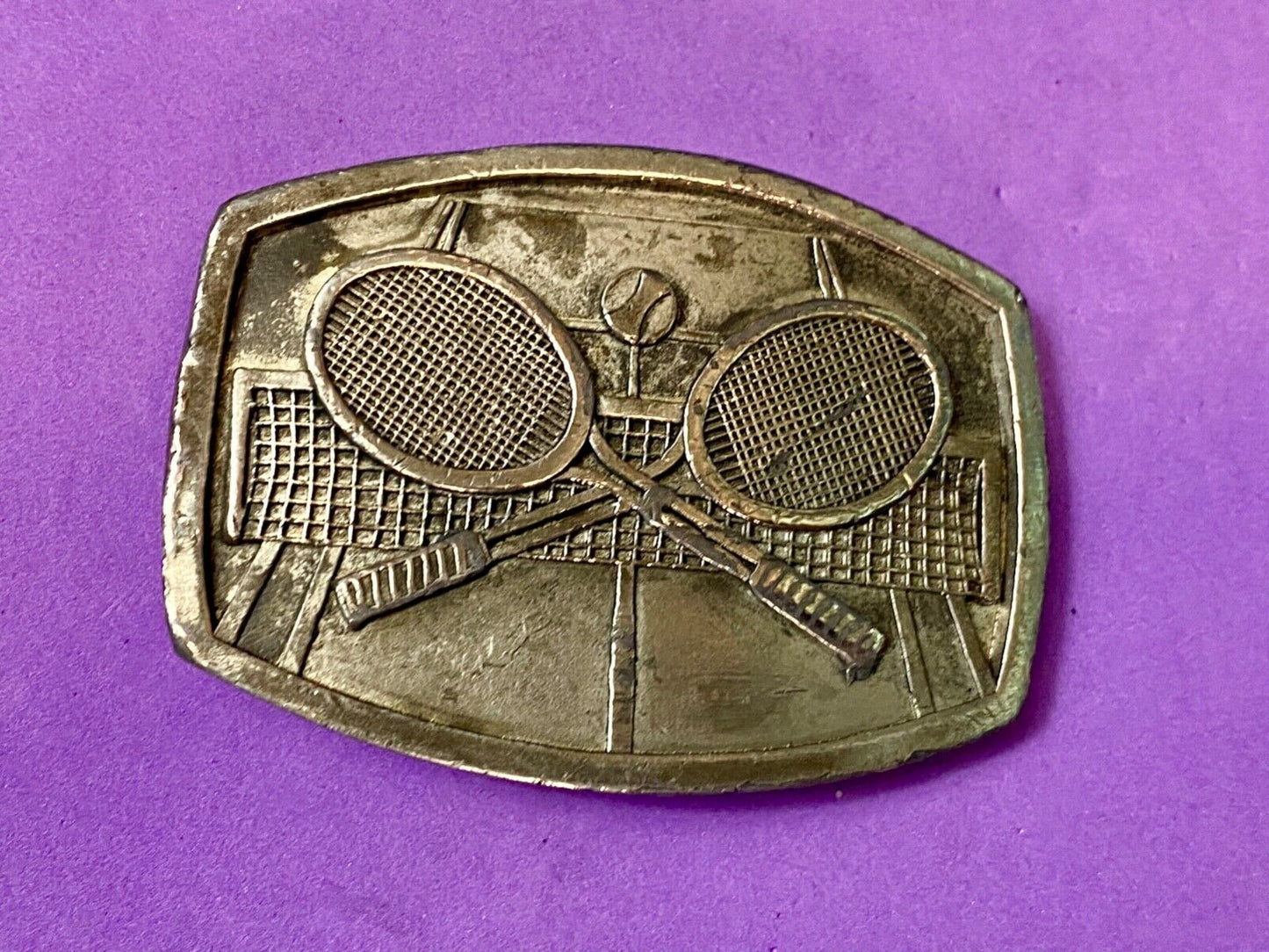 Tennis game match commemorative Indiana Metal Craft belt buckle racquet & ball