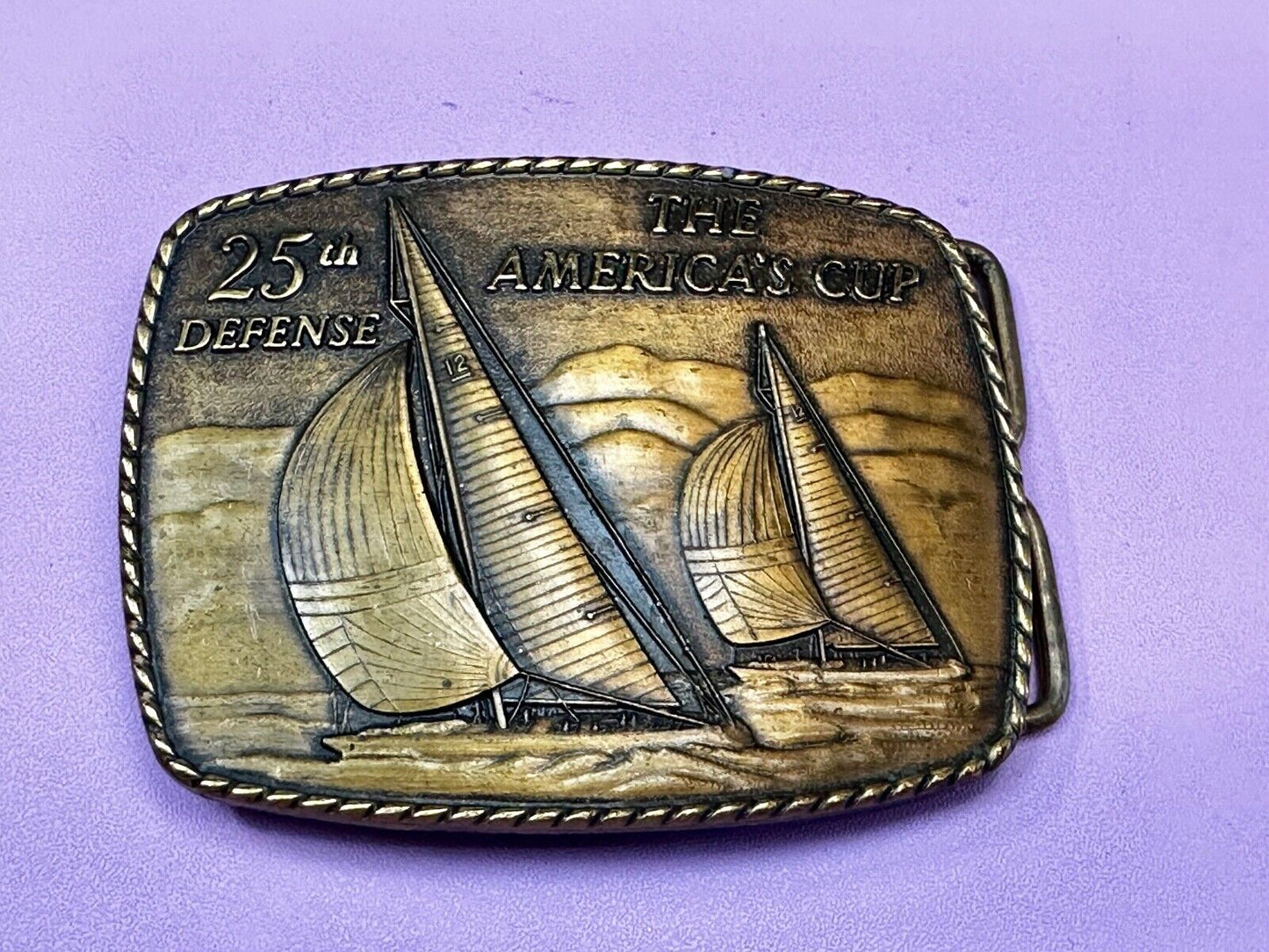 The Americas Cup 25th Defense Solid Bronze Historic Providence Mint Belt Buckle