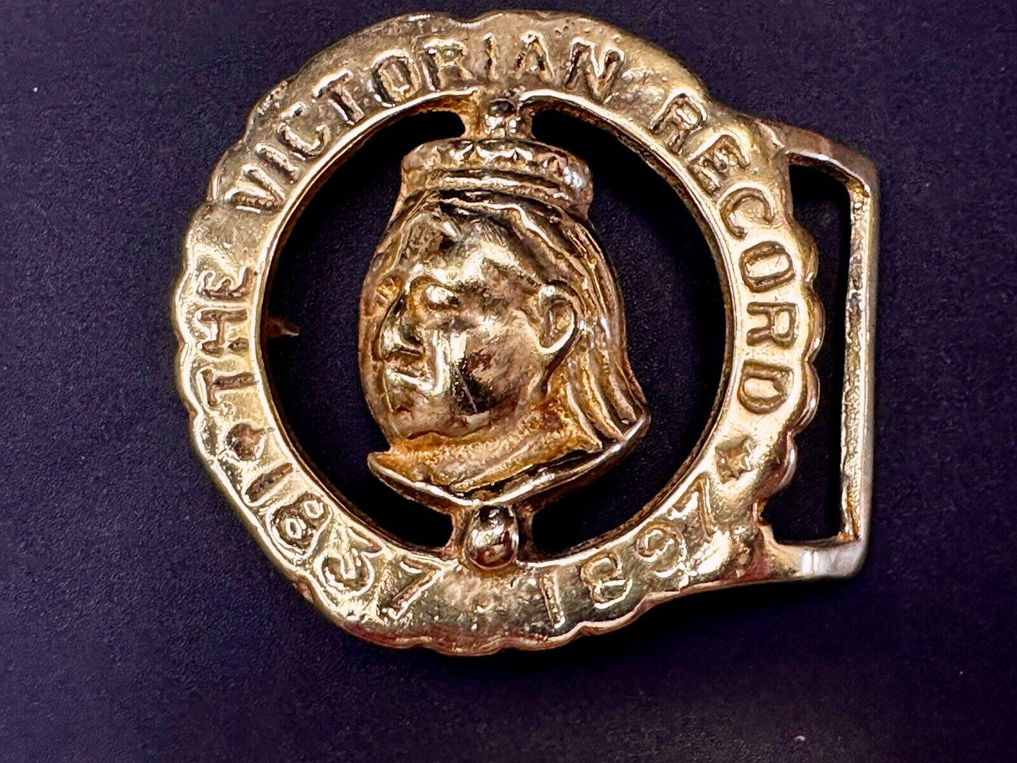 The Victorian Record Queen Victoria Royalty Horse Medallion Belt Buckle