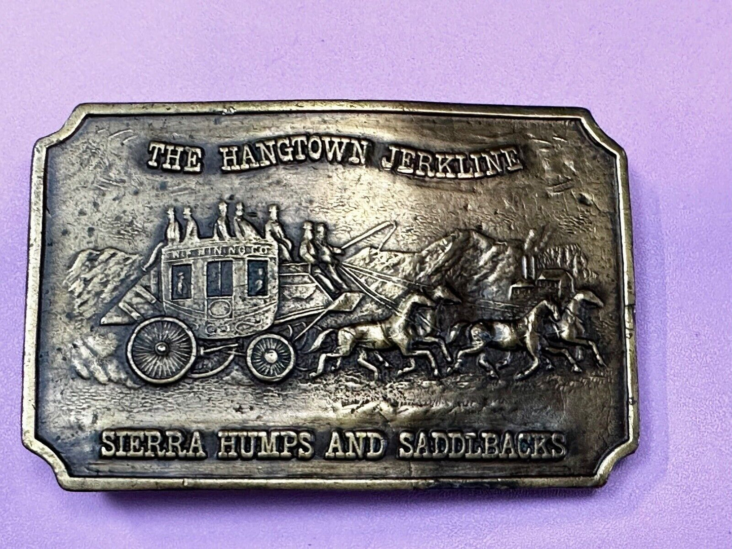 The Hangtown Jerkline Sierra Humps and Saddleback Vintage Bergamot Belt Buckle