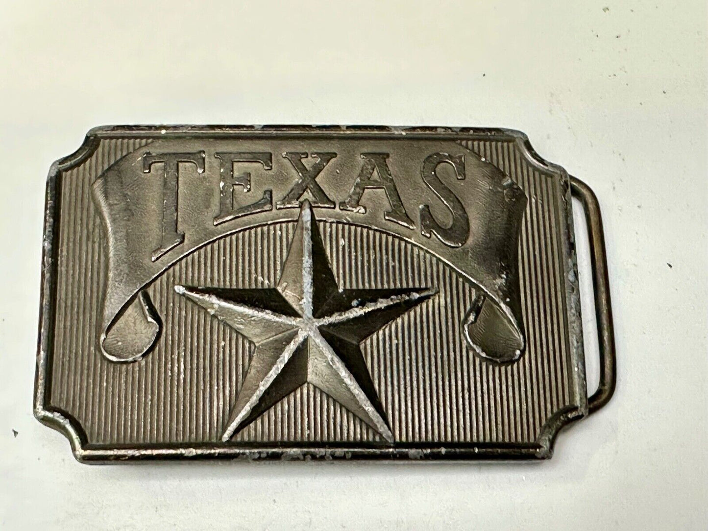 TEXAS State Pride - RAISED STAR centered western framed Belt Buckle by Exolvaco
