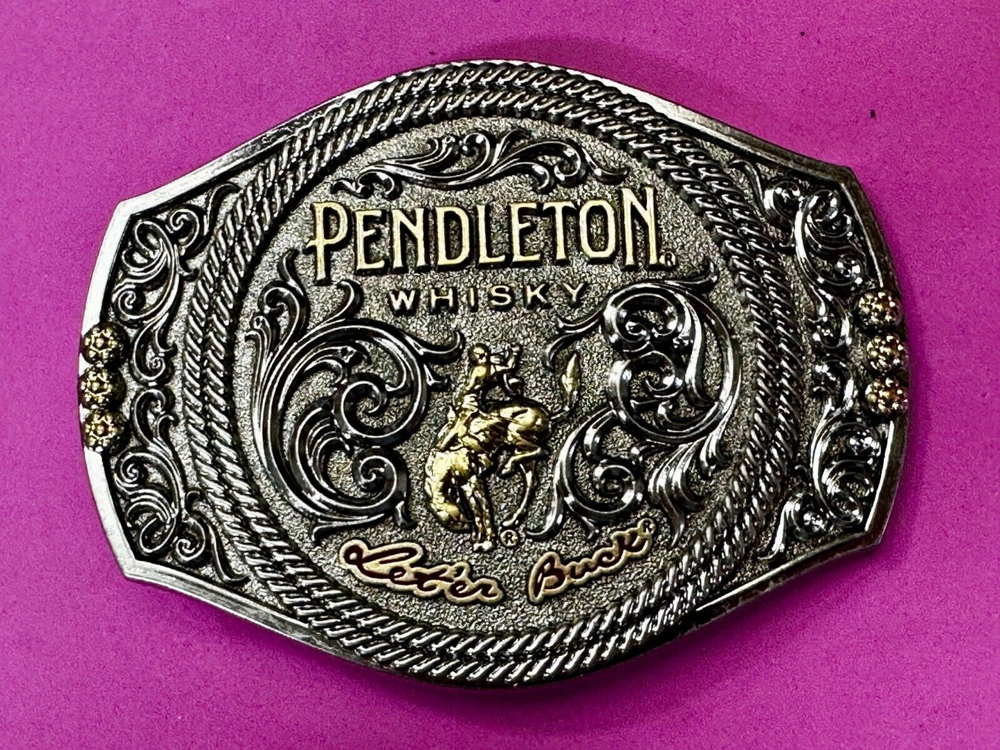 2021 PENDLETON Whisky Let'er Buck Rodeo Cowboys Montana Silversmiths Belt Buckle