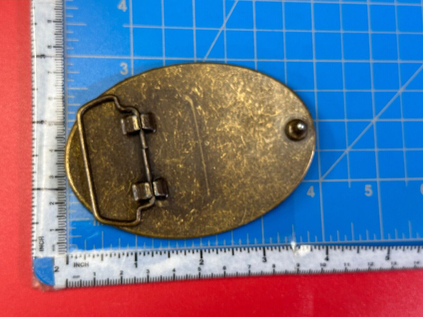 TFL. vintage western initials letters on leather belt buckle