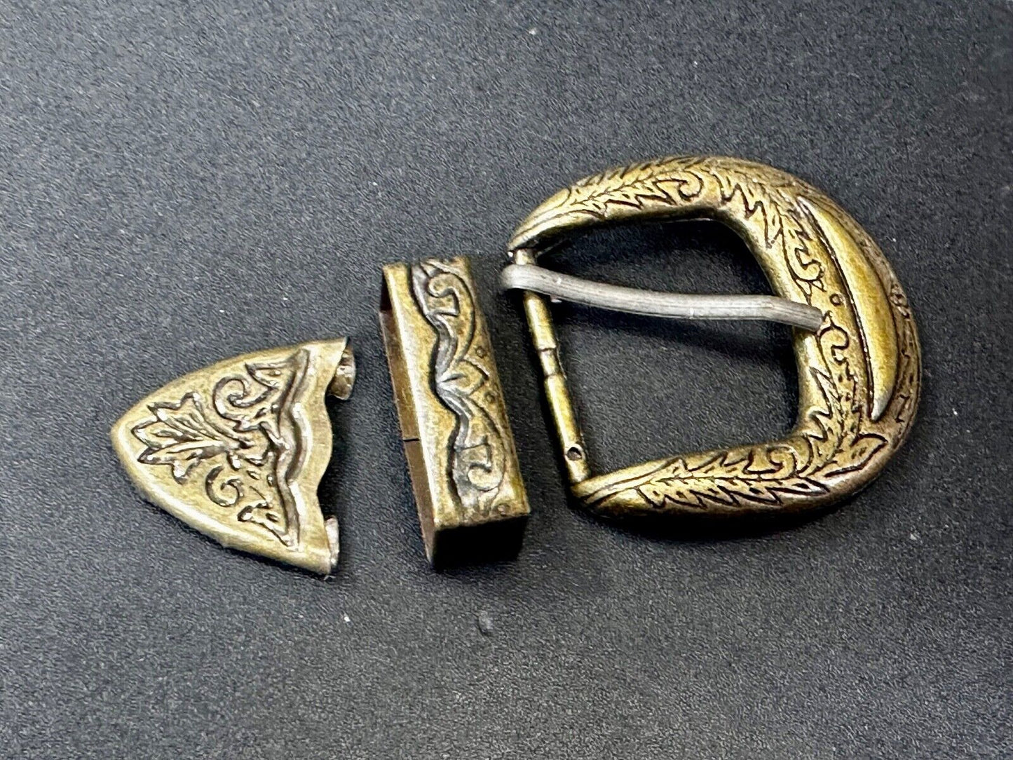 Three Piece Ranger Style Replacement Belt Buckle Keeper and Tip