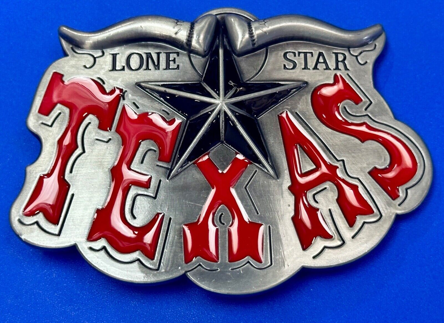 Texas The Lone Star State Cowboys TX Longhorn raised 4" Buckle Rage Belt Buckle