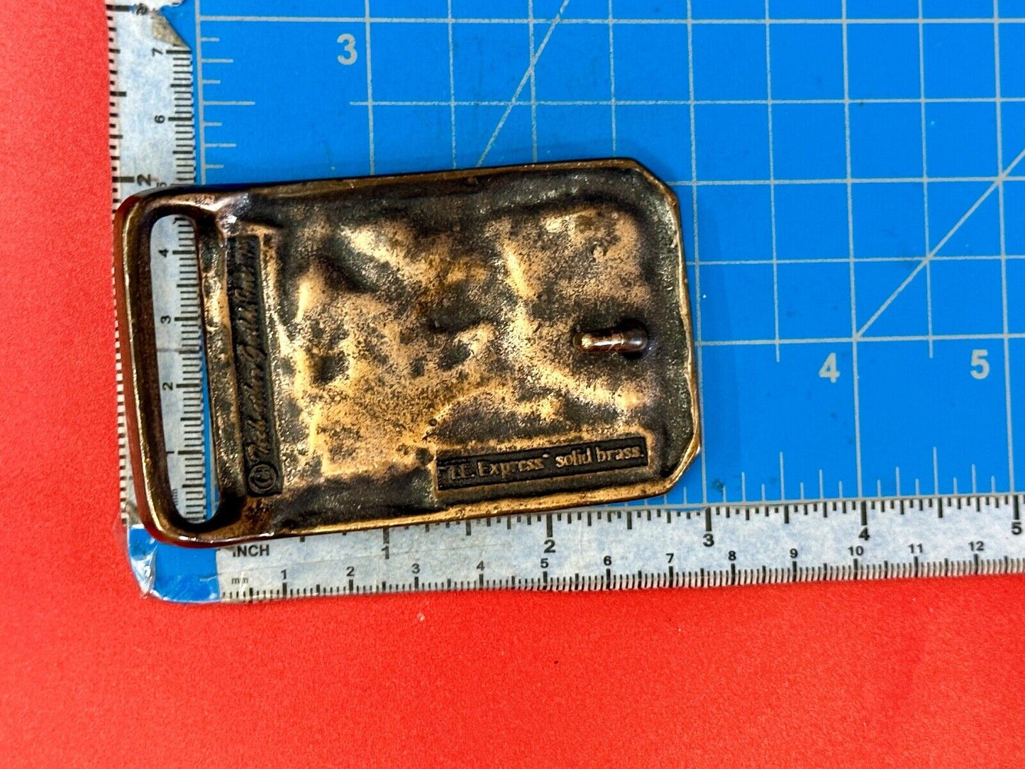T.E.Express Tech Ether Guild Steam Locomotive Train Railroad vintage belt buckle