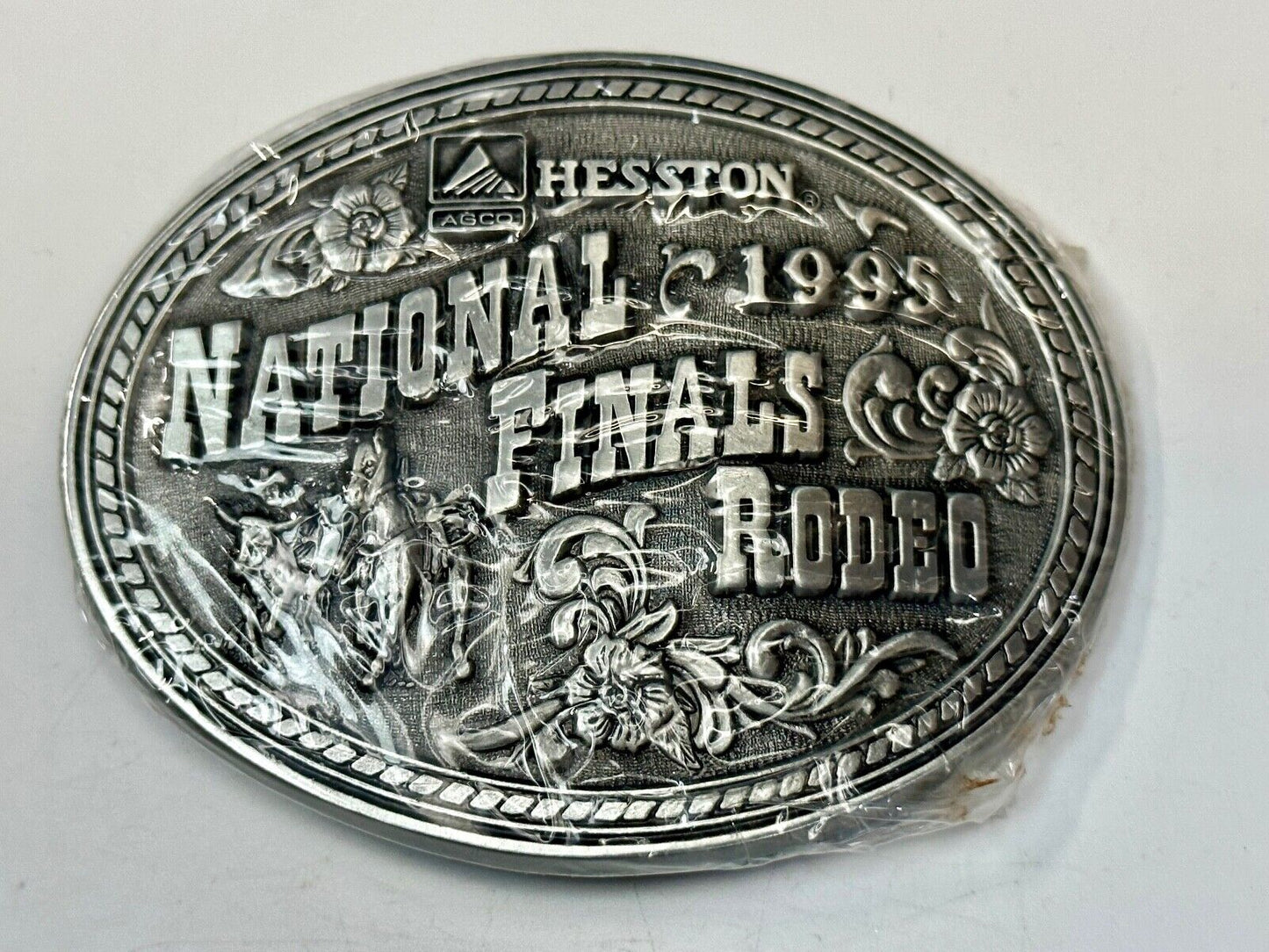 1995 Hesston National Finals Rodeo NFR Collector Award Design Medals Belt Buckle