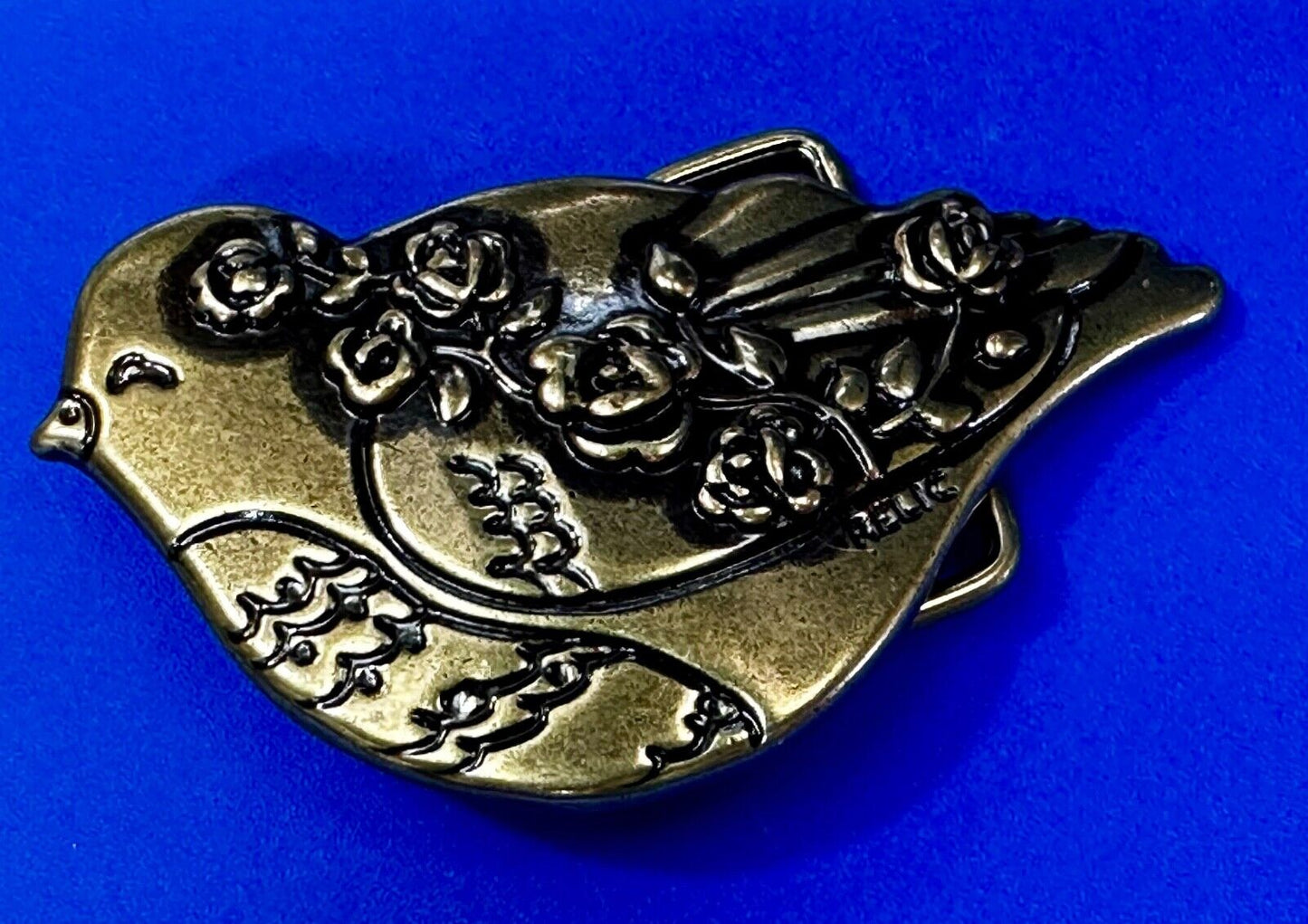 Bird Dove Shaped Cutout Figure Brass Tone Belt Buckle by Relic