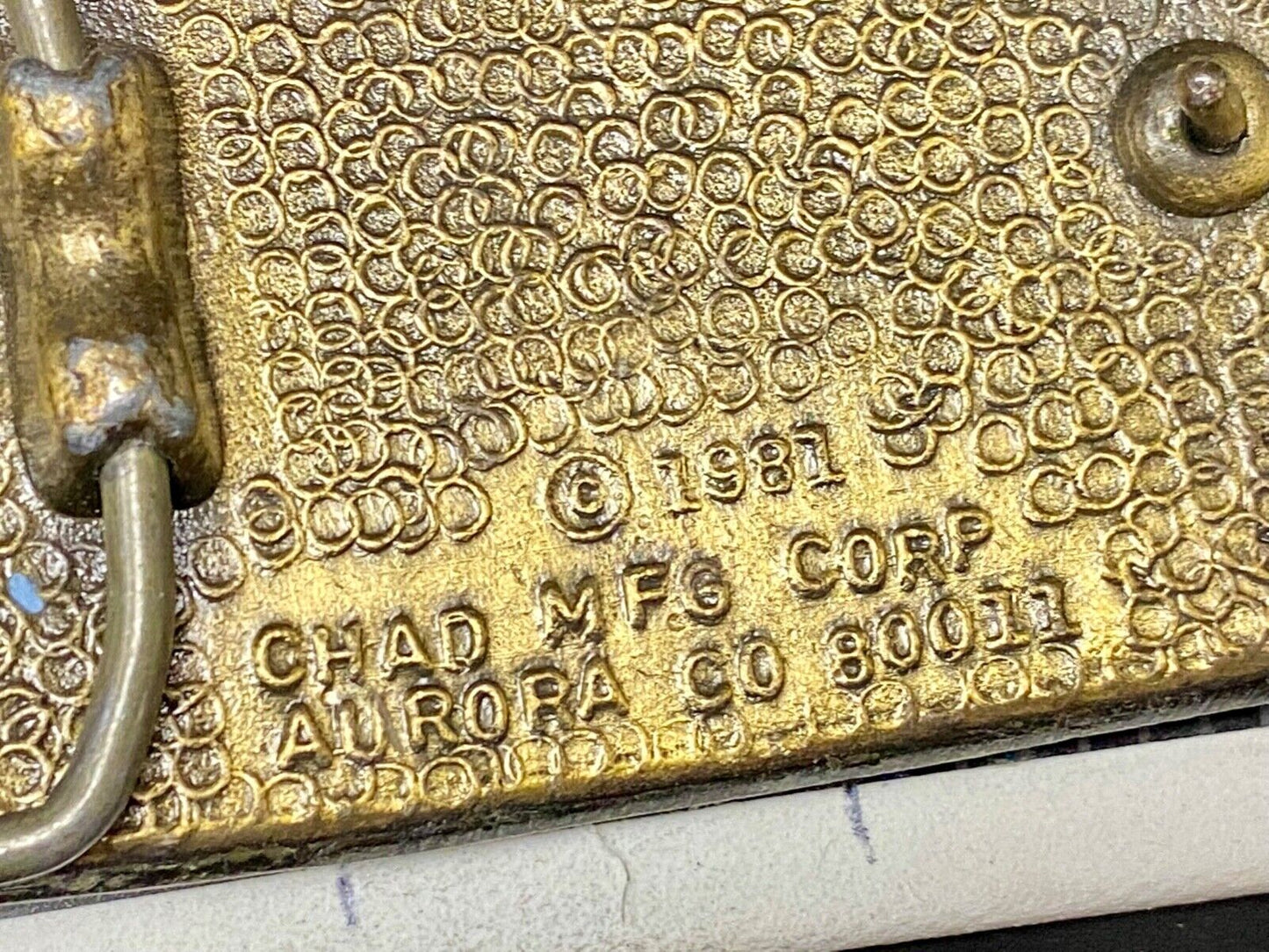 1981 Monarch Commemorative Belt Buckle Wyoming Imountain Clearing No 1003 A