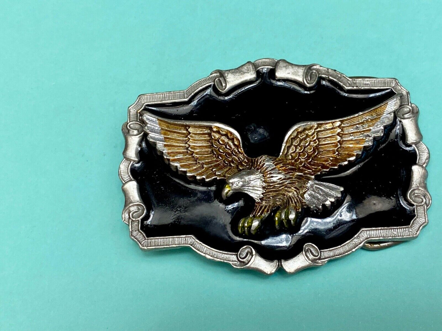 The Majestic Patriotic Eagle, Flying Hunting - Western Framed 1983 belt buckle