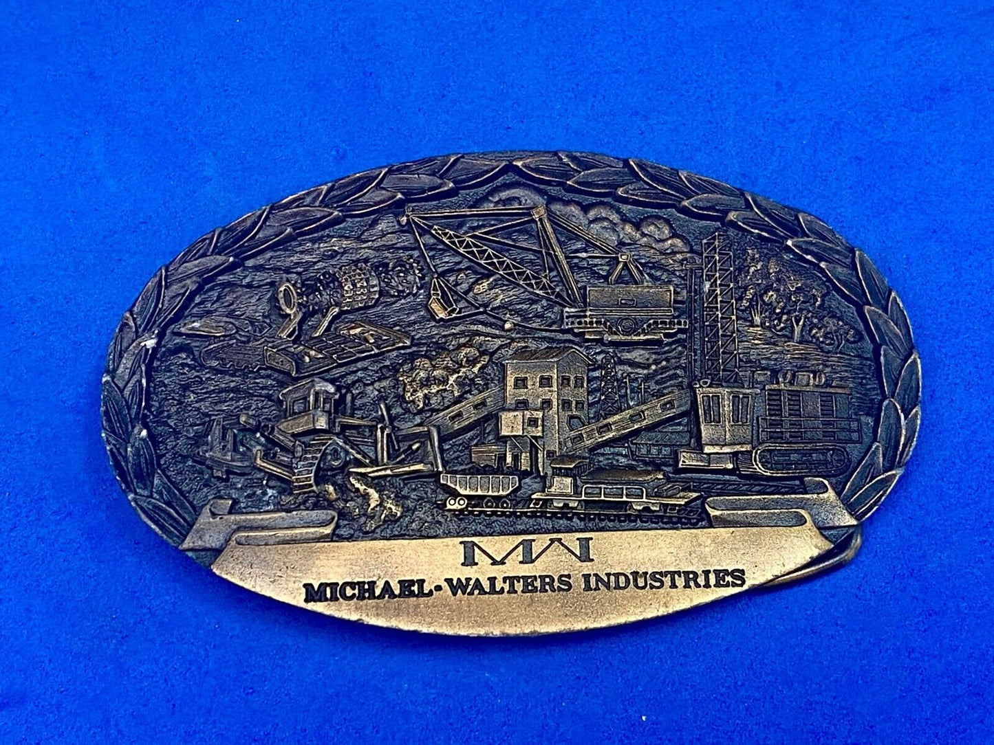 Vintage 1984 Michael Walters Industries Vintage Belt Buckle -Indiana Metal Craft