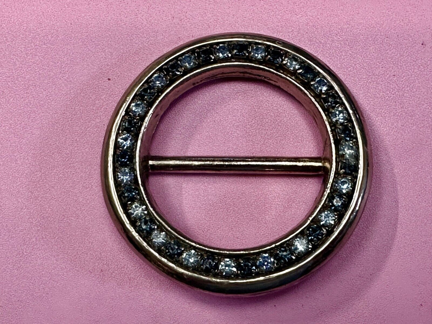 Beautiful Round Rhinestone Covered Replacement Dress Belt Scarf Slide Buckle