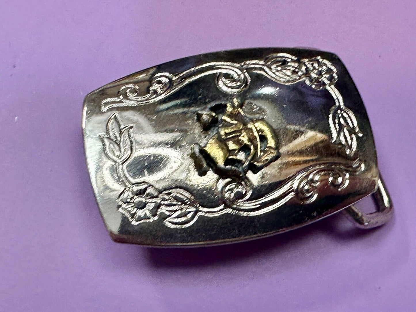 Vintage Cowboy Saddle Bronc western USA made belt buckle