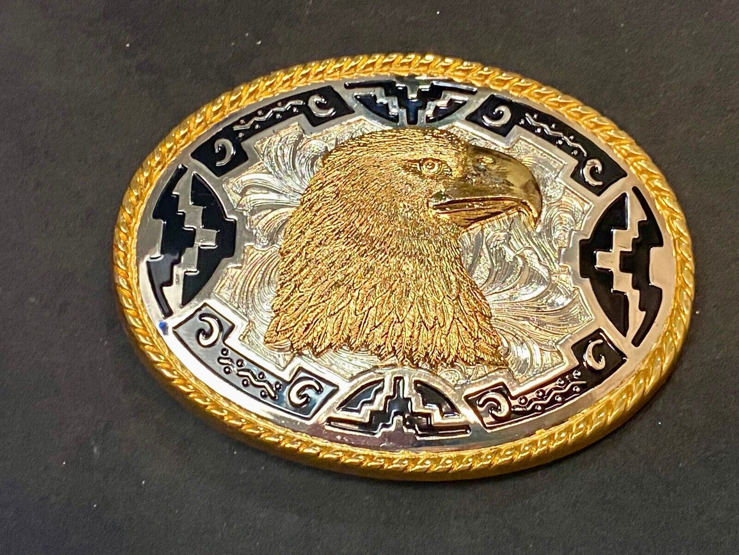 Beautiful American Bald Eagle Bird Southwest Style Vintage Belt Buckle by Ivan