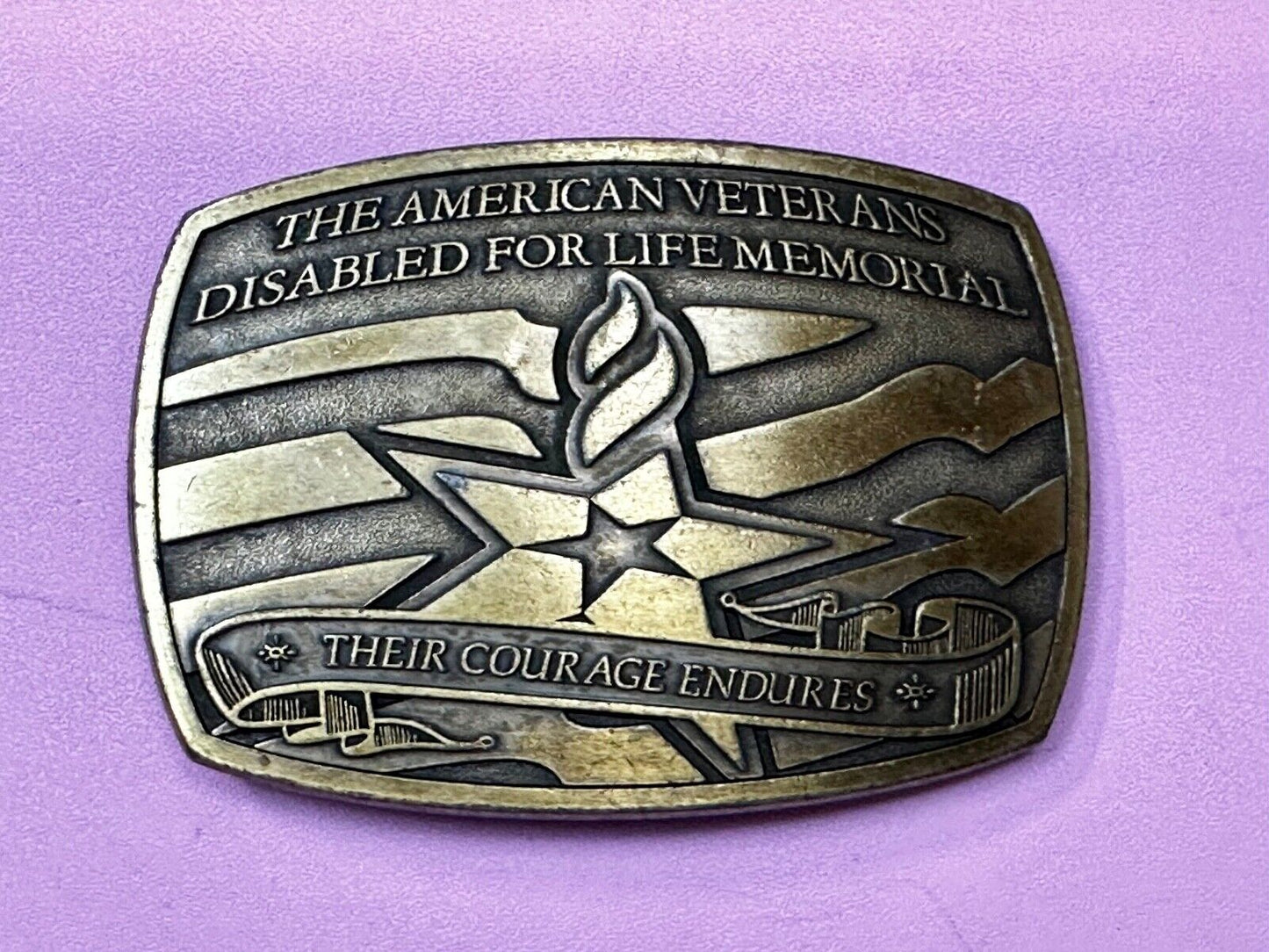 The American Veterans Disabled for life Memorial Commemorative Belt Buckle