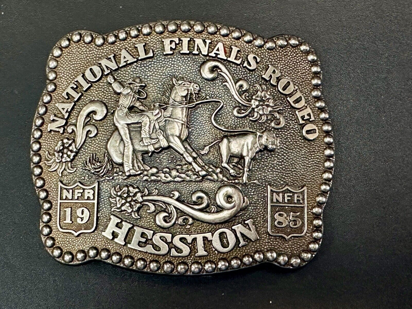 1985 Hesston National Finals Rodeo NFR Limited Edition Collectors Belt Buckle