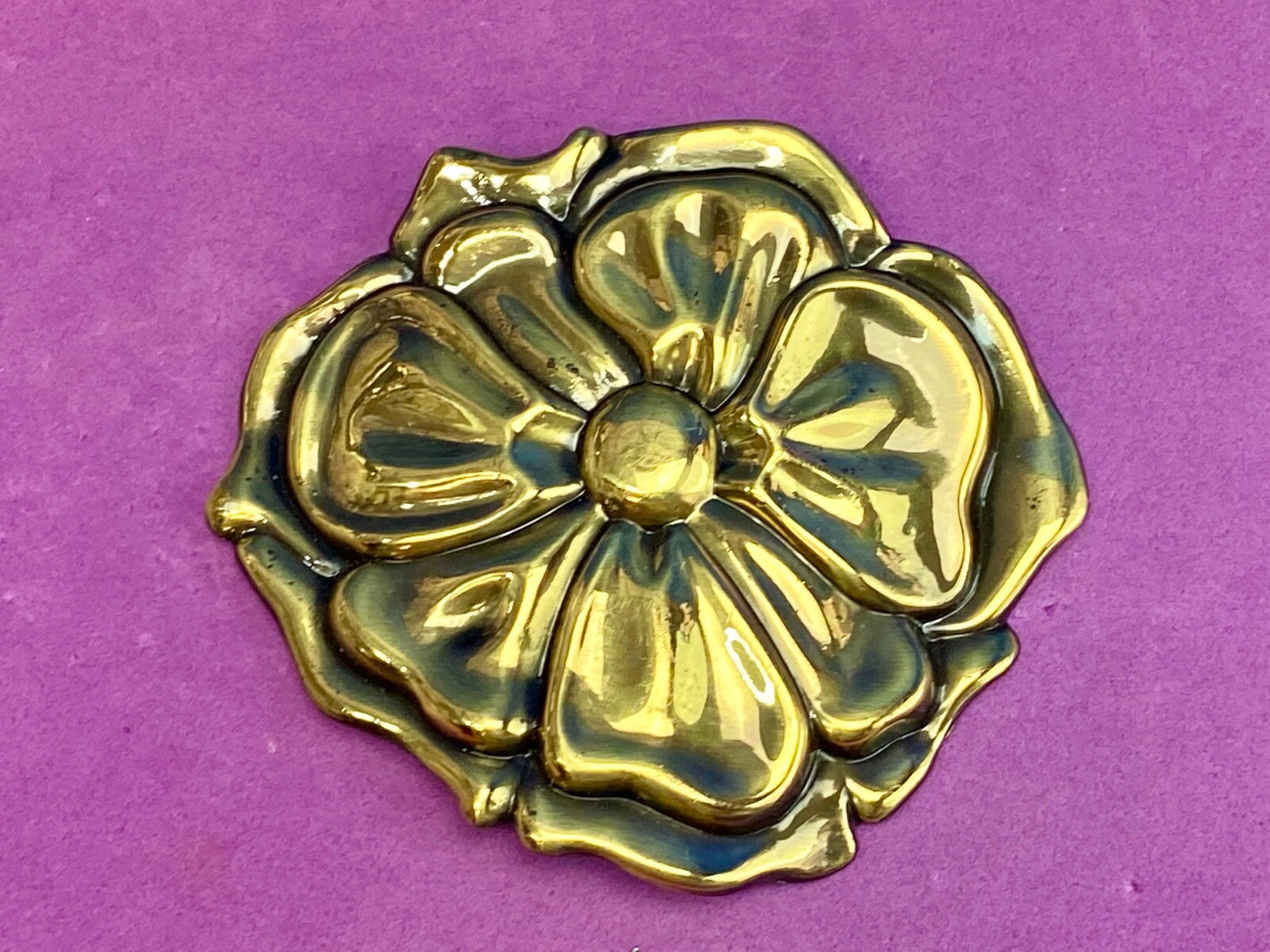 Vintage Charmant of Beverly Hills, CA figural flower belt buckle scarf clip