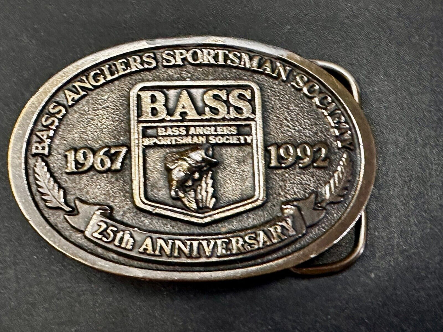 1992 Bass Anglers Sportsman Society Club 25th Anniversary Fishing Belt Buckle