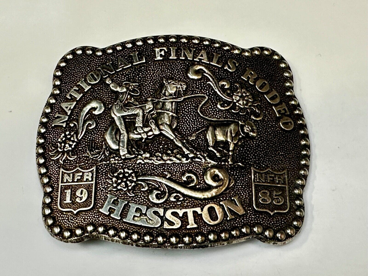 1985 NATIONAL FINALS RODEO NFR NOS ADULT SIZE Cowboys Collectable Belt Buckle