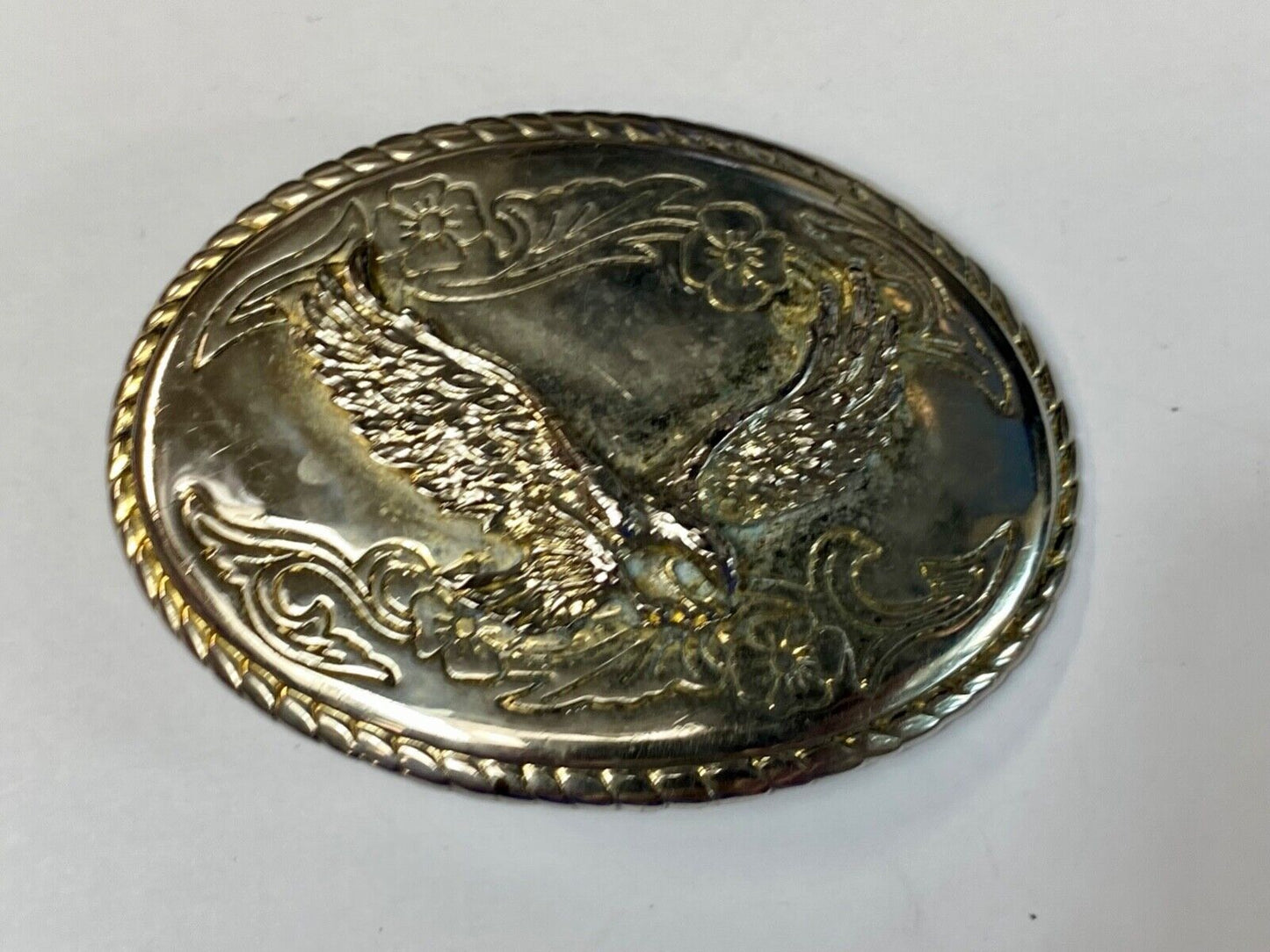 Vintage American Eagle Flying Proud belt buckle to restore