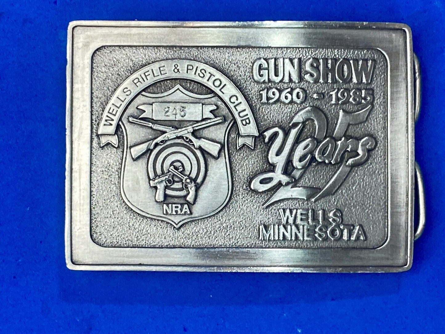 25 years, wells Montana gun show hunters rifle and pistol club NRA belt buckle