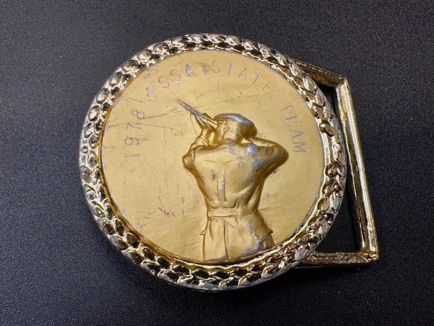 Vintage 1978 PSSA State Team shooting Rare Olympics Collectors belt buckle