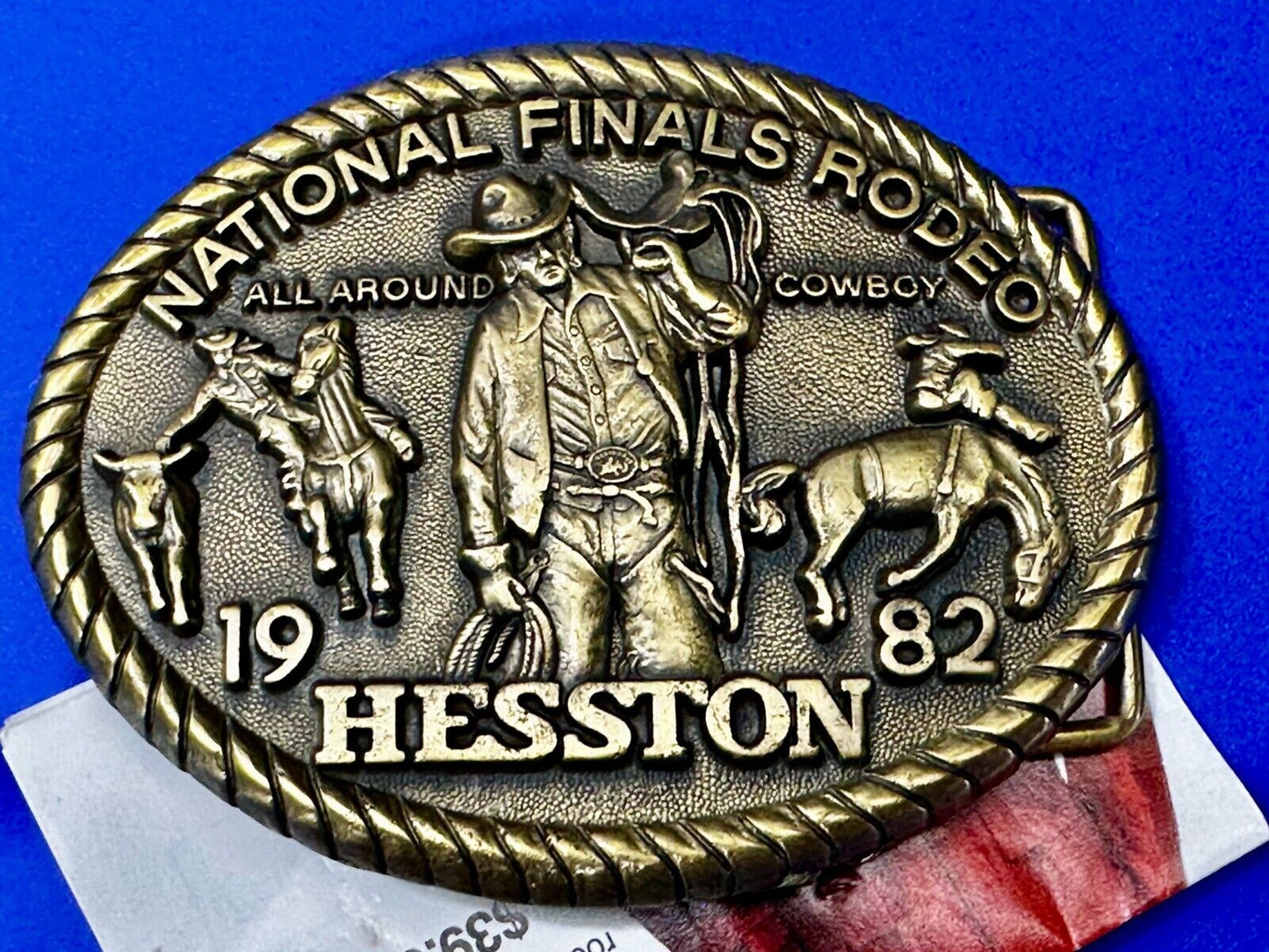 1982 Hesston National Finals Rodeo NFR Rodeo All Around Cowboy Belt Buckle